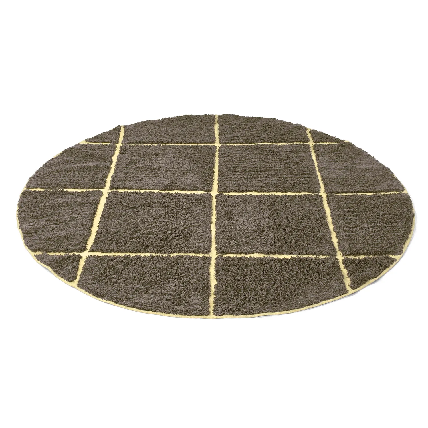 Kerek szőnyeg - Bellevue Natural Cotton Shaggy (barna/sárga)