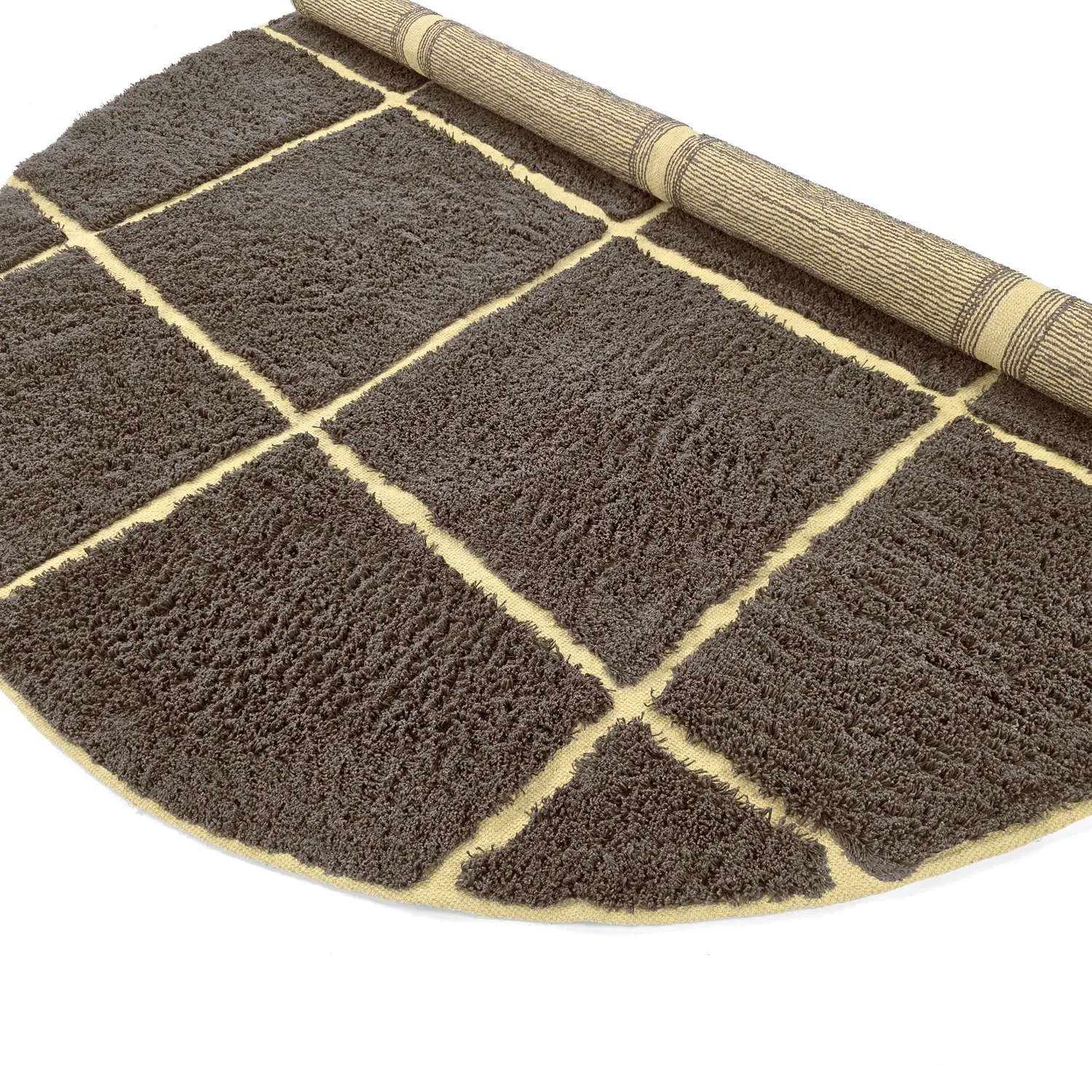 Kerek szőnyeg - Bellevue Natural Cotton Shaggy (barna/sárga)