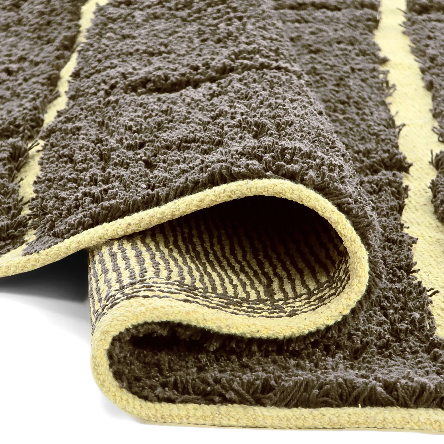 Kerek szőnyeg - Bellevue Natural Cotton Shaggy (barna/sárga)