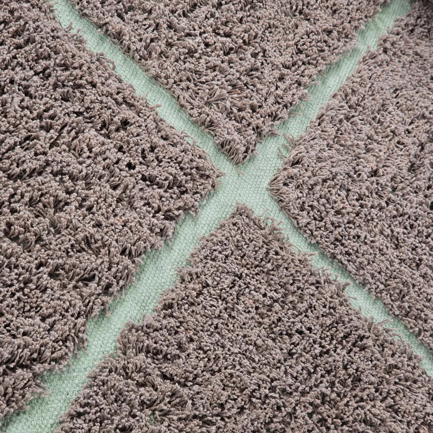 Kerek szőnyeg - Bellevue Natural Cotton Shaggy (szürkés/zöld)