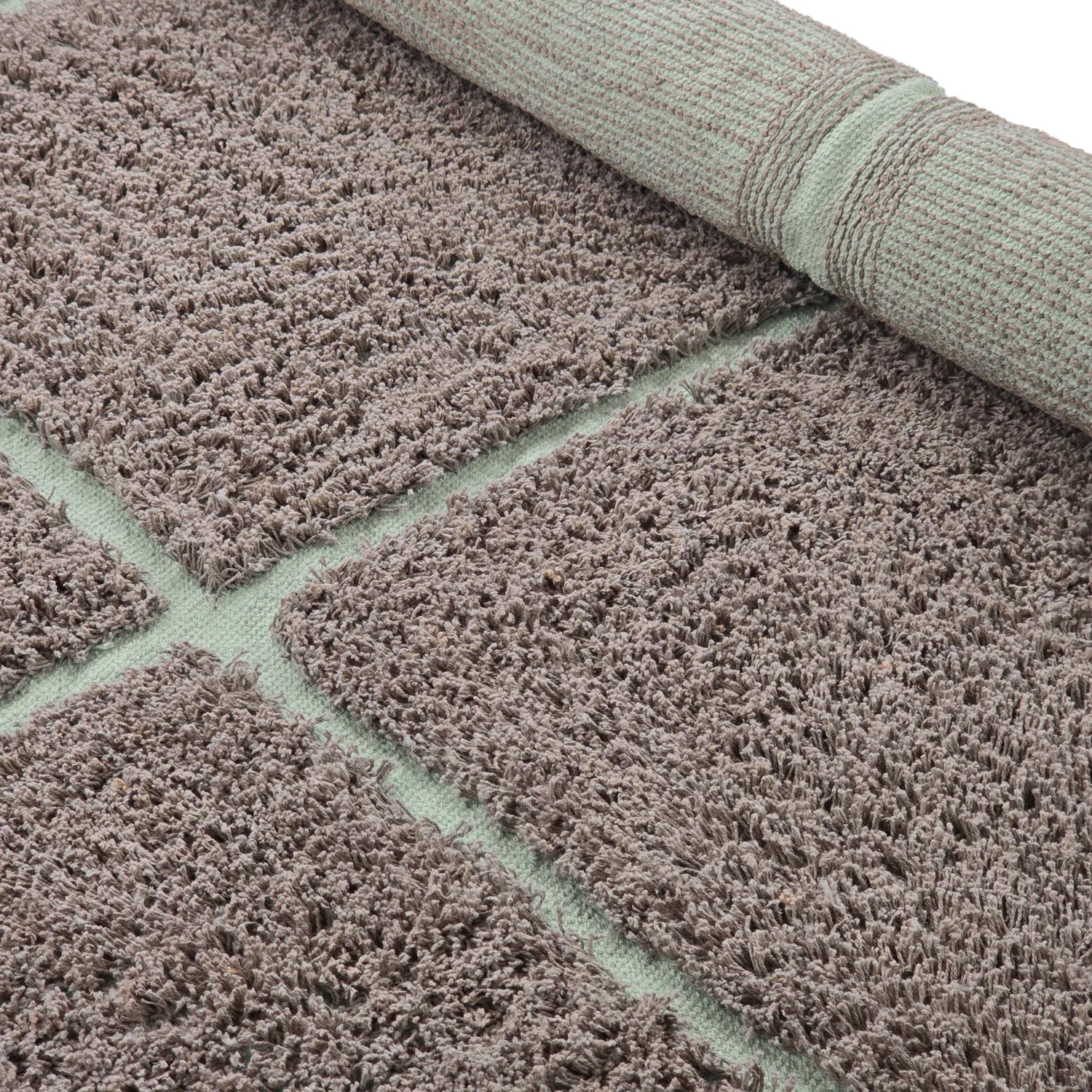 Kerek szőnyeg - Bellevue Natural Cotton Shaggy (szürkés/zöld)