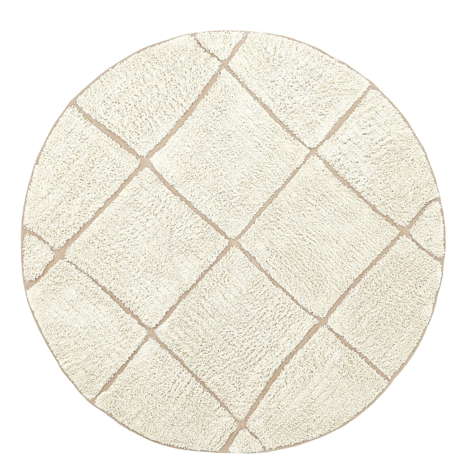 Kerek szőnyeg - Bellevue Natural Cotton Shaggy (törtfehér/bézs)
