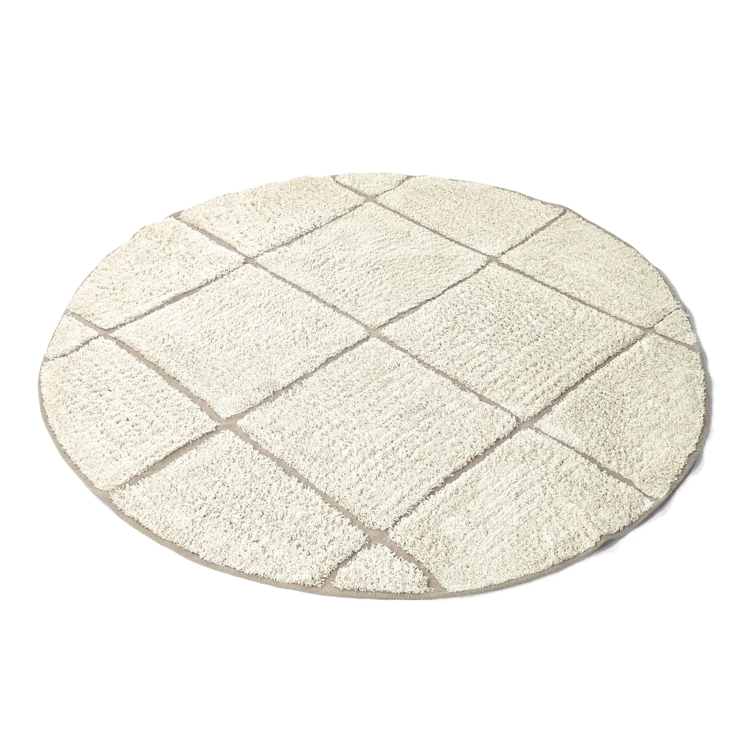 Kerek szőnyeg - Bellevue Natural Cotton Shaggy (törtfehér/bézs)