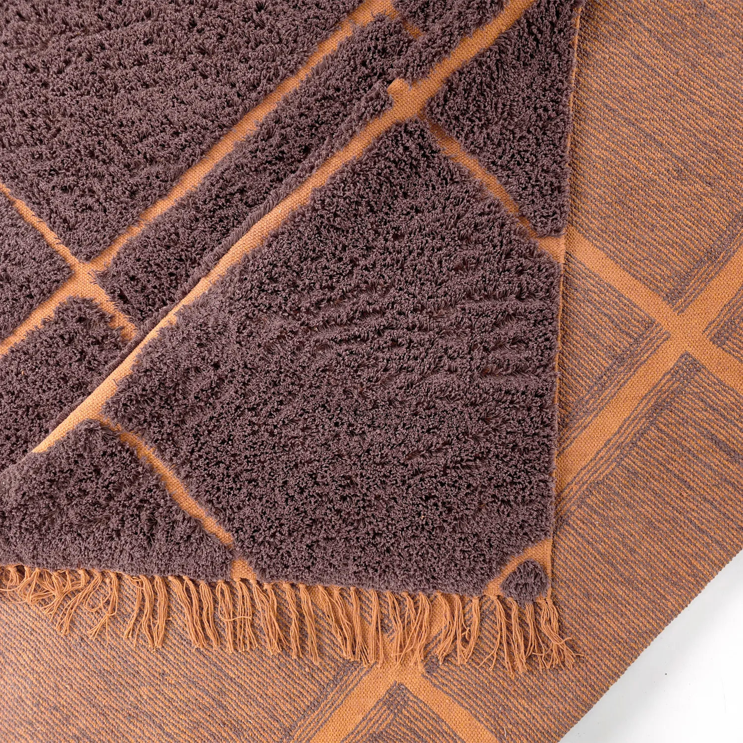 Shaggy szőnyeg - Bellevue Natural Cotton Shaggy (piros/narancs)