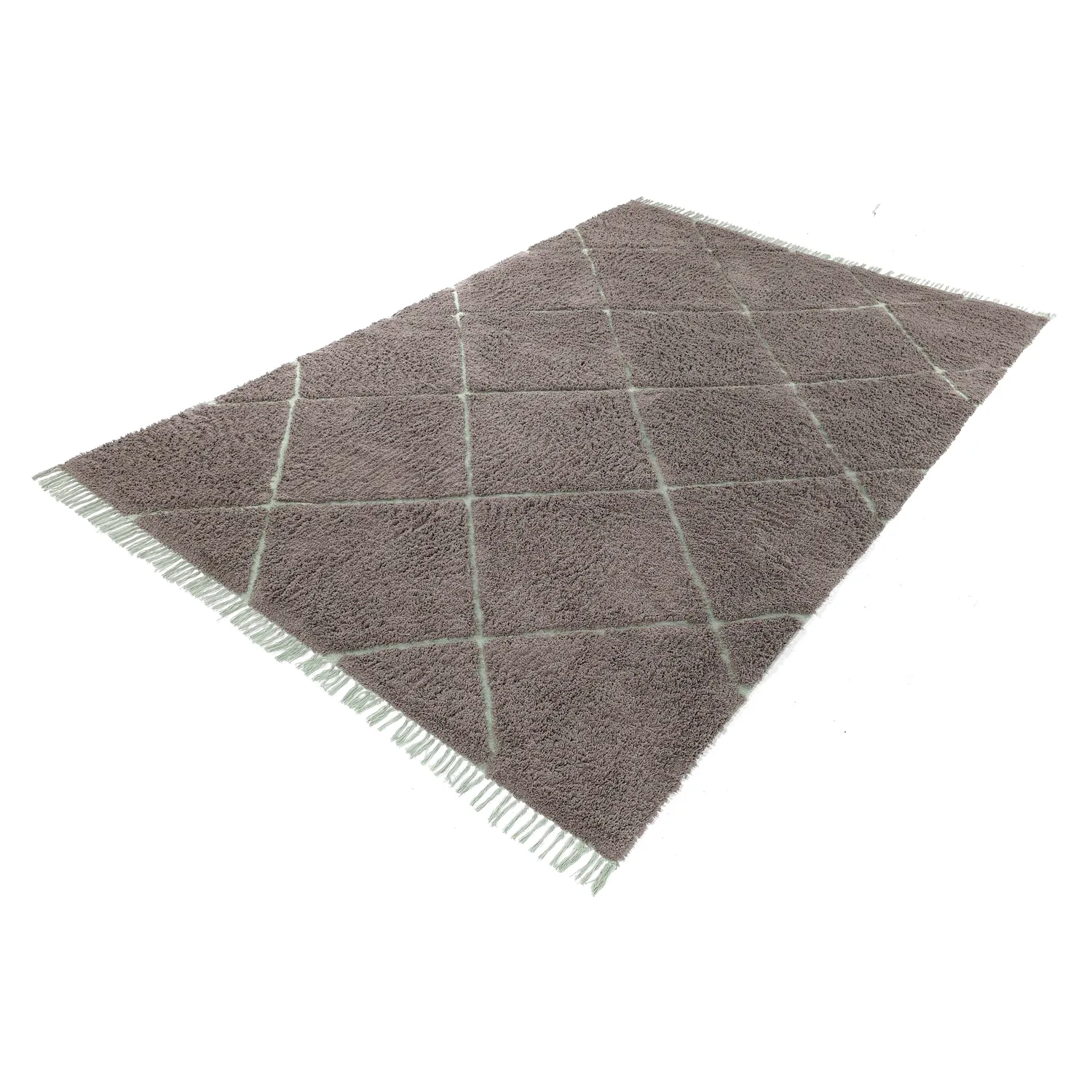 Shaggy szőnyeg - Bellevue Natural Cotton Shaggy (szürkés/zöld)