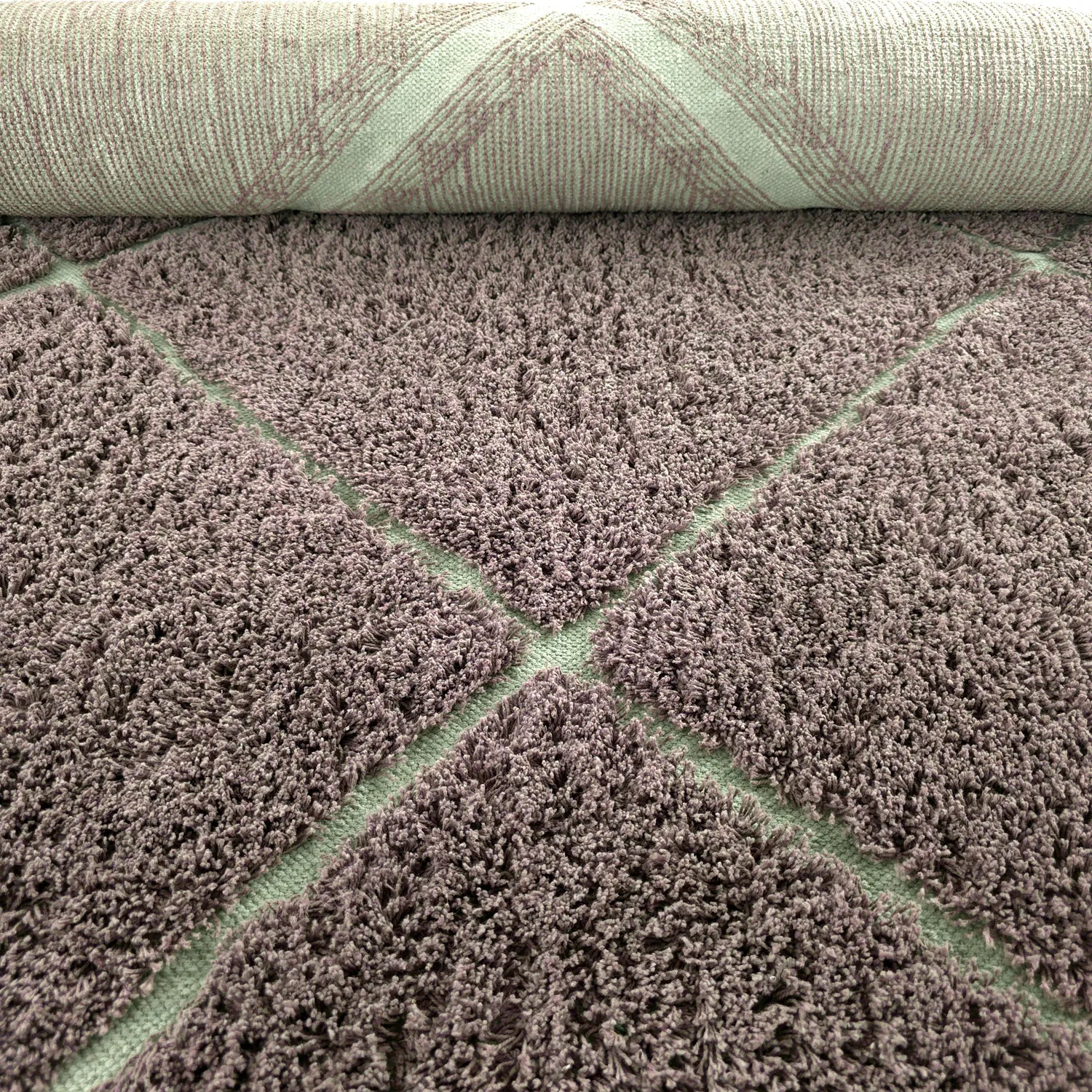 Shaggy szőnyeg - Bellevue Natural Cotton Shaggy (szürkés/zöld)