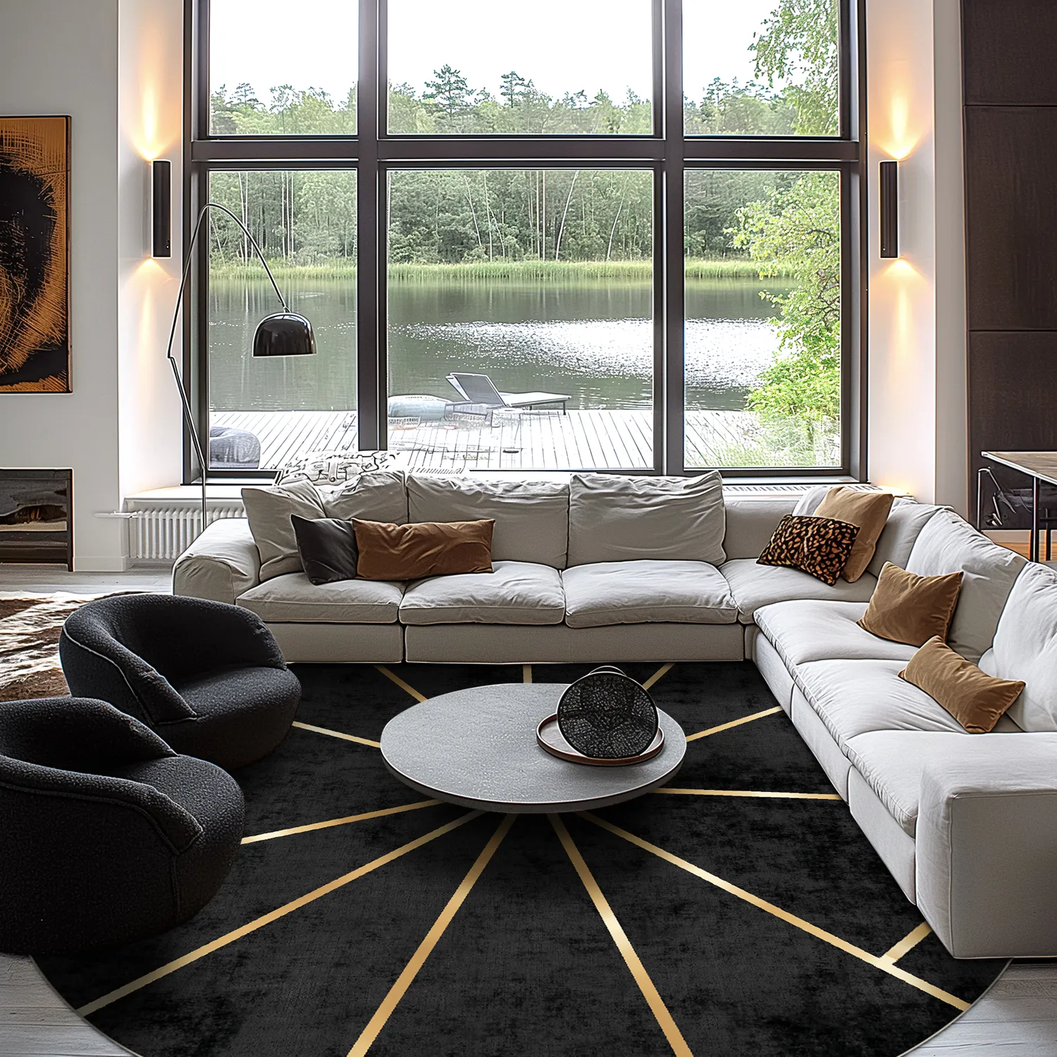 Kerek szőnyeg - Bellizzi (fekete)