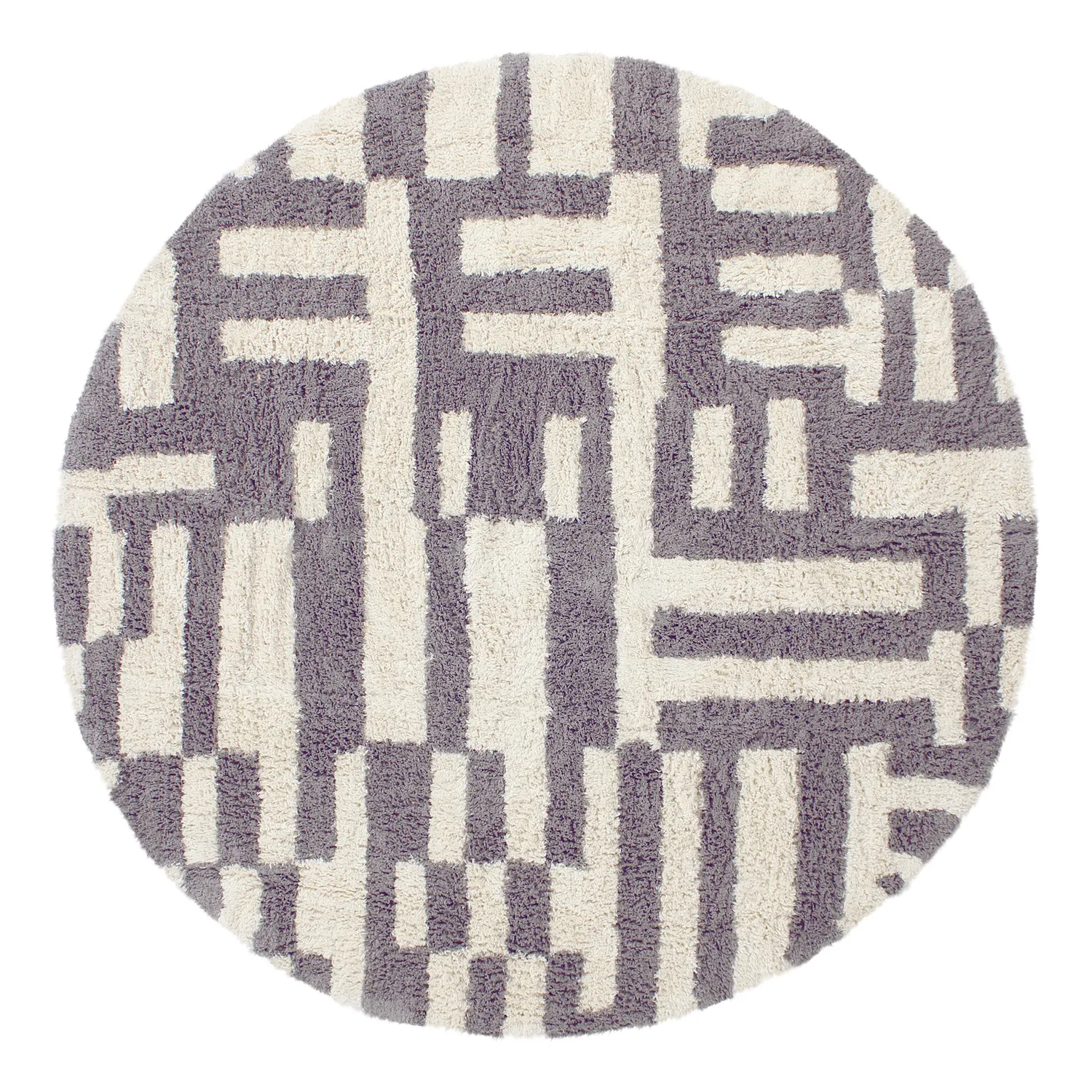 Kerek szőnyeg - Bergamo Natural Cotton Shaggy (szürke/fehér)