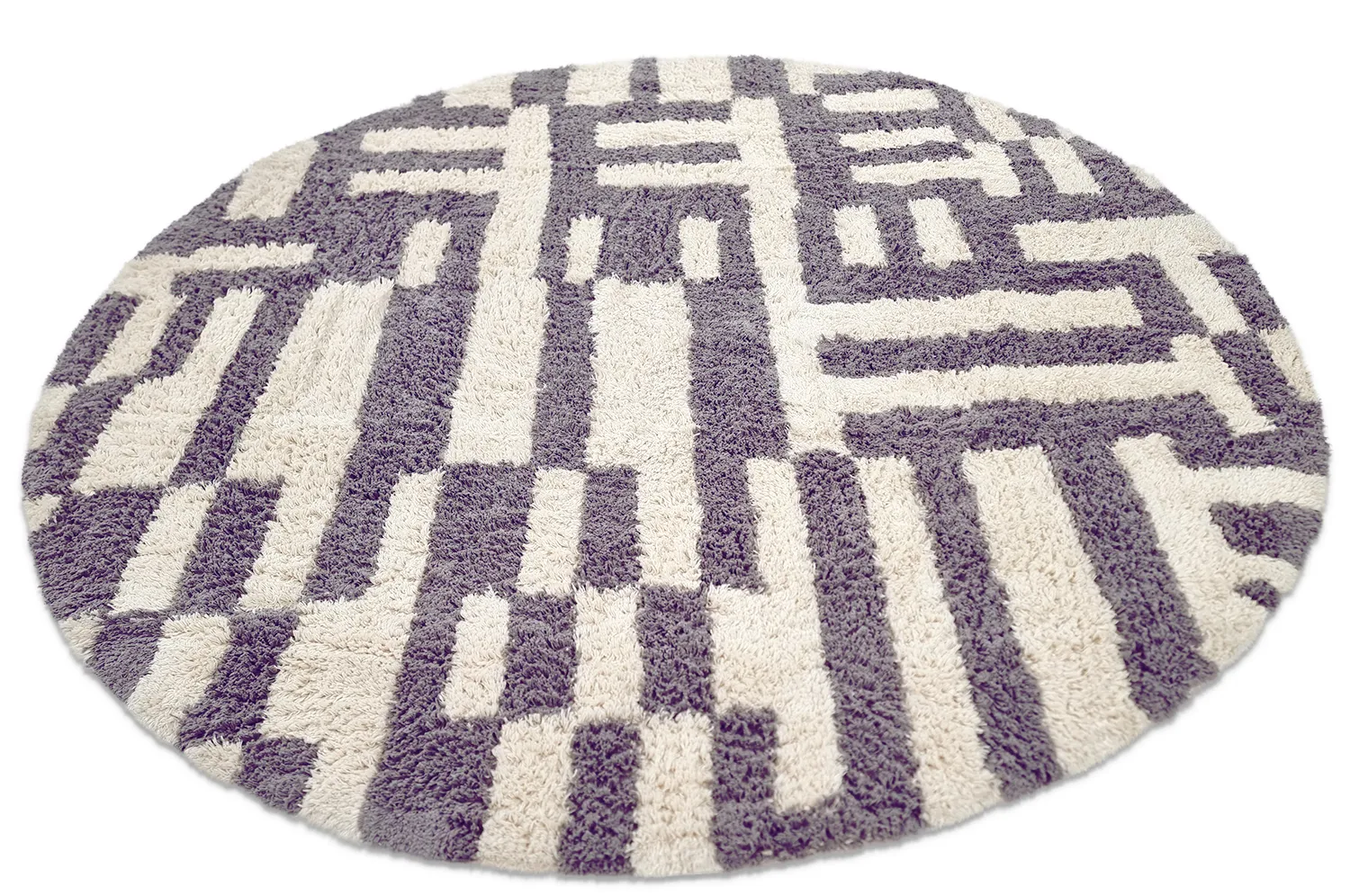 Kerek szőnyeg - Bergamo Natural Cotton Shaggy (szürke/fehér)