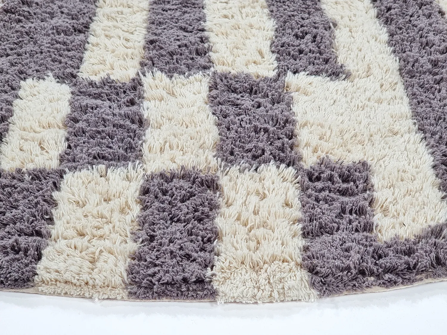 Kerek szőnyeg - Bergamo Natural Cotton Shaggy (szürke/fehér)