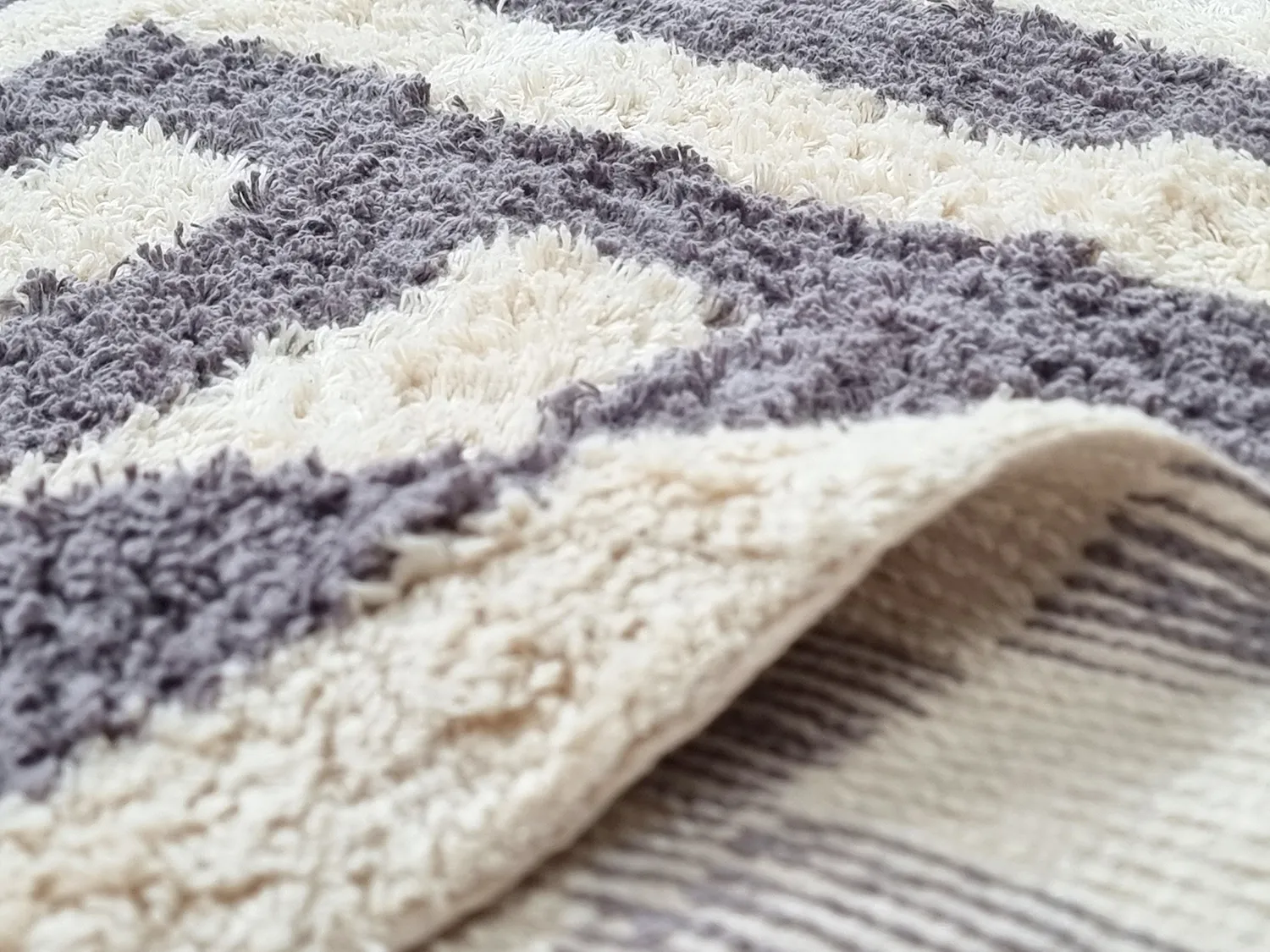 Kerek szőnyeg - Bergamo Natural Cotton Shaggy (szürke/fehér)