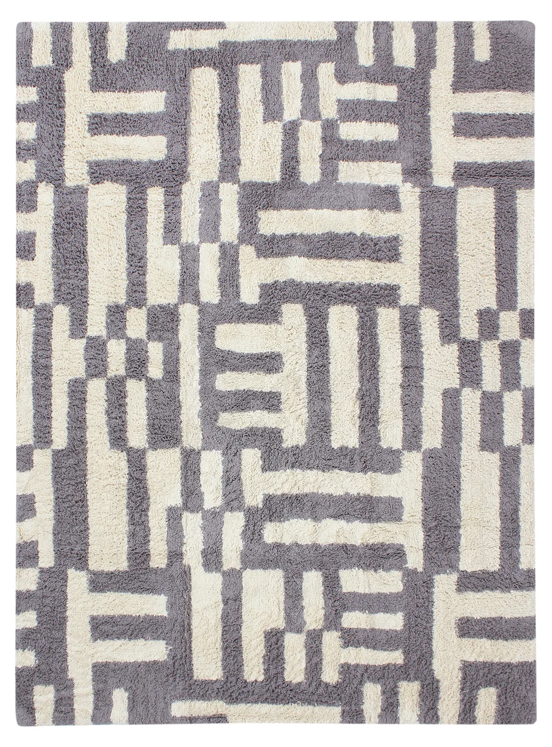 Shaggy szőnyeg - Bergamo Natural Cotton Shaggy (szürke/fehér)