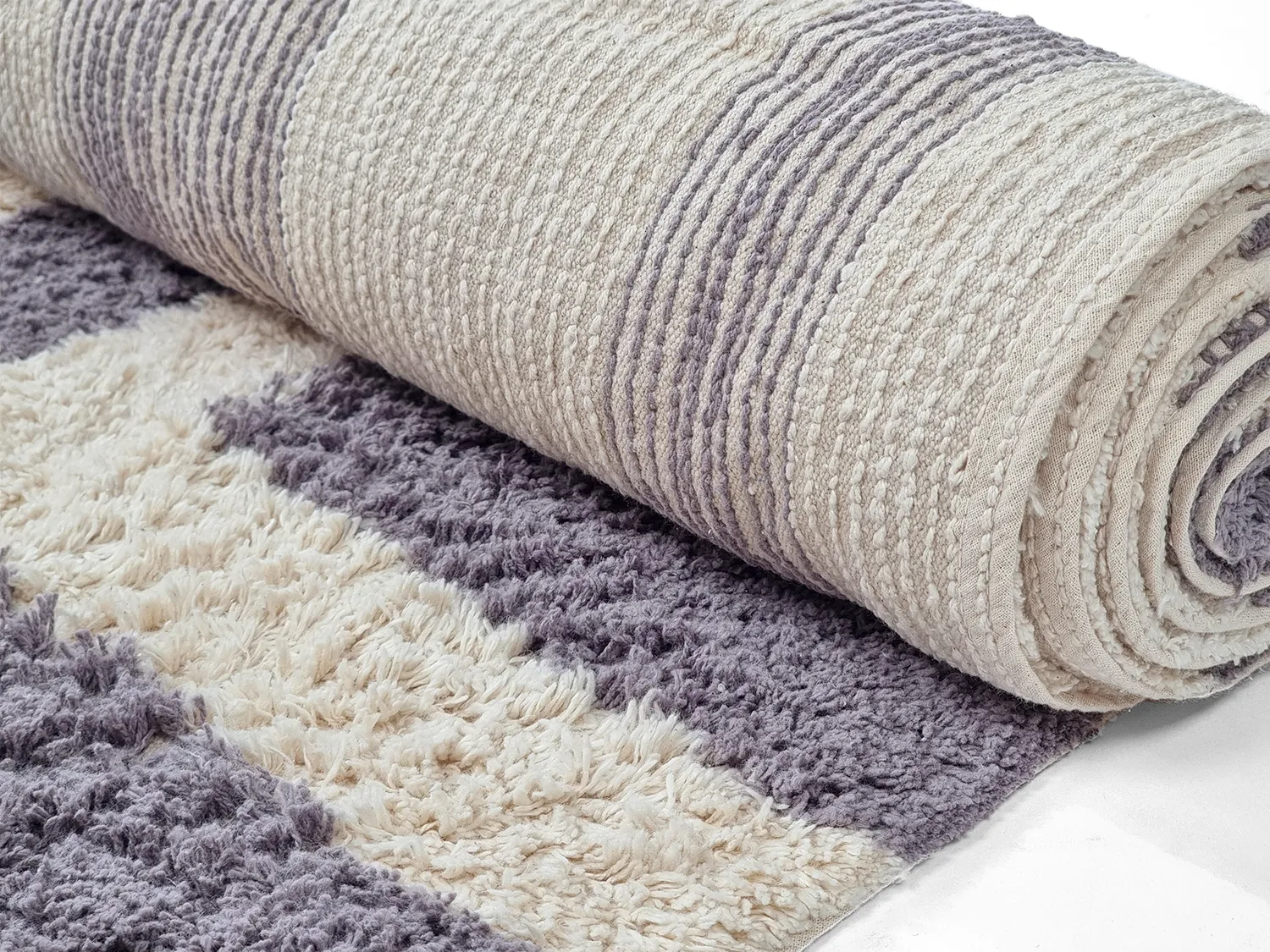 Shaggy szőnyeg - Bergamo Natural Cotton Shaggy (szürke/fehér)