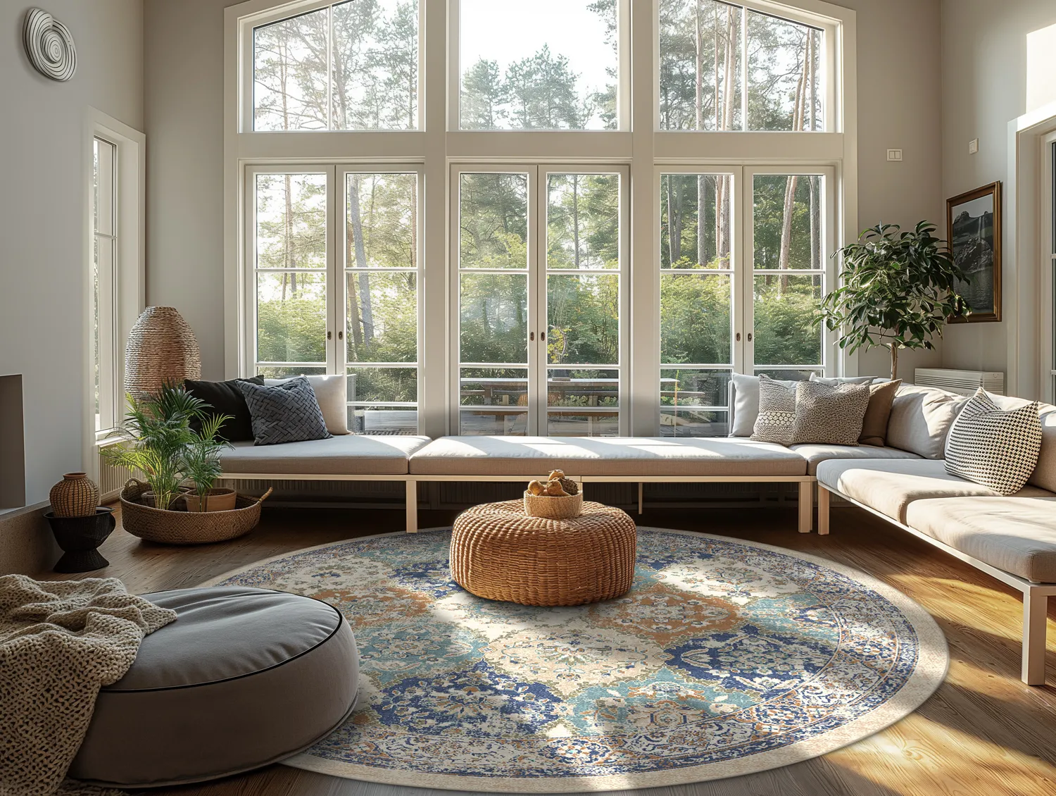 Kerek szőnyeg - Bohemia (kék/többszínű)