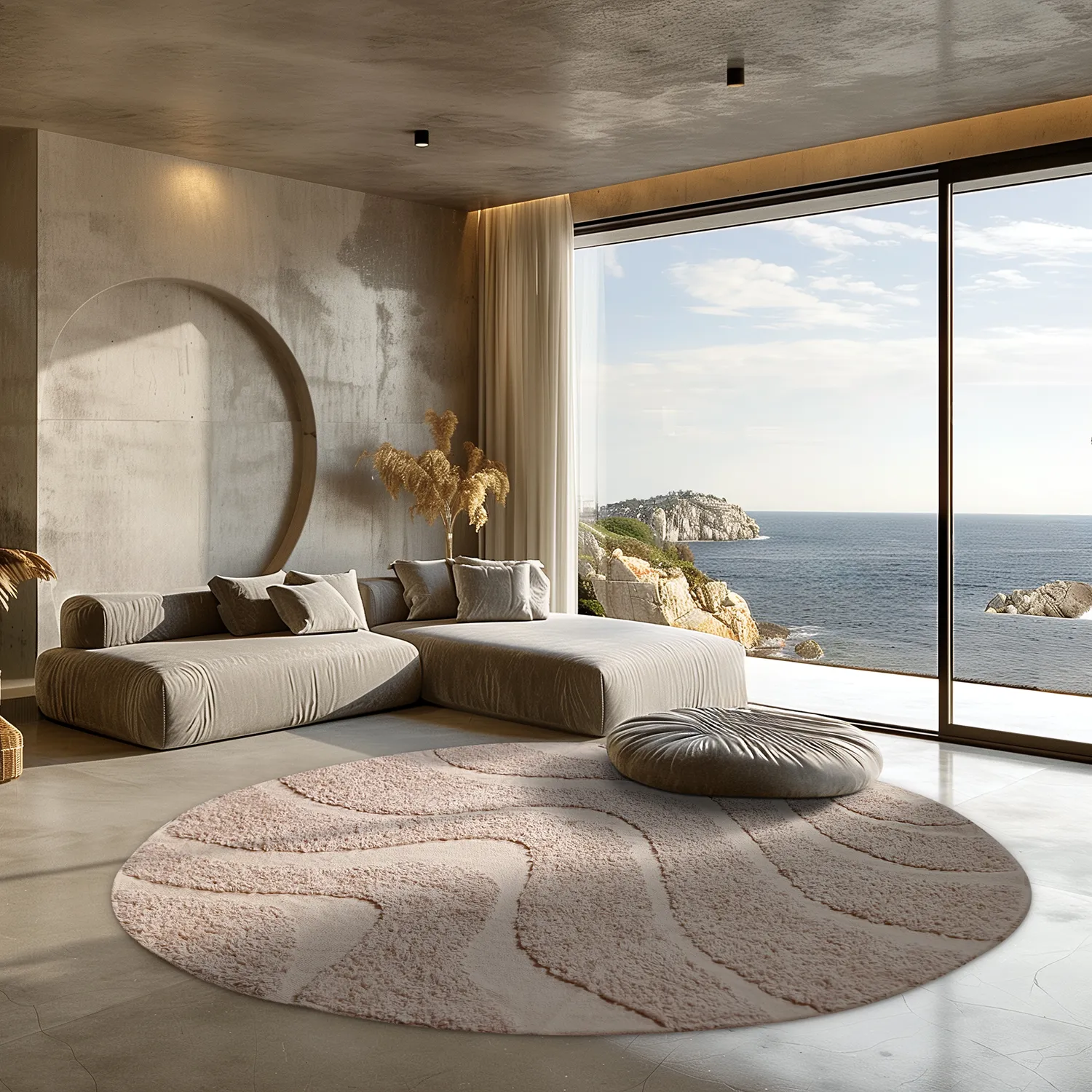 Kerek szőnyeg - Bonnie Natural Cotton Shaggy (bézs)