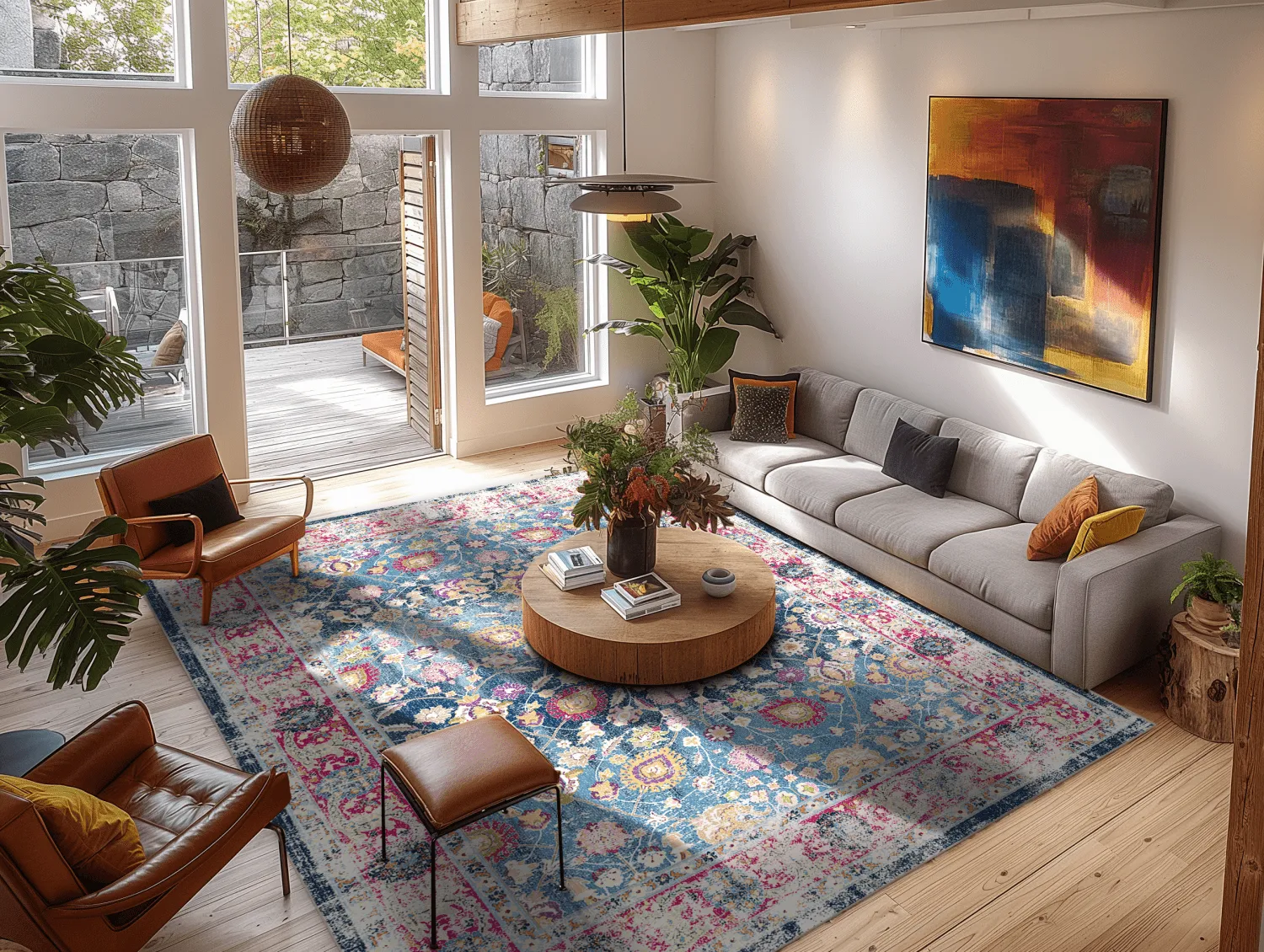 Wilton szőnyeg - Bouhjar (kék/rózsaszín/többszínű)