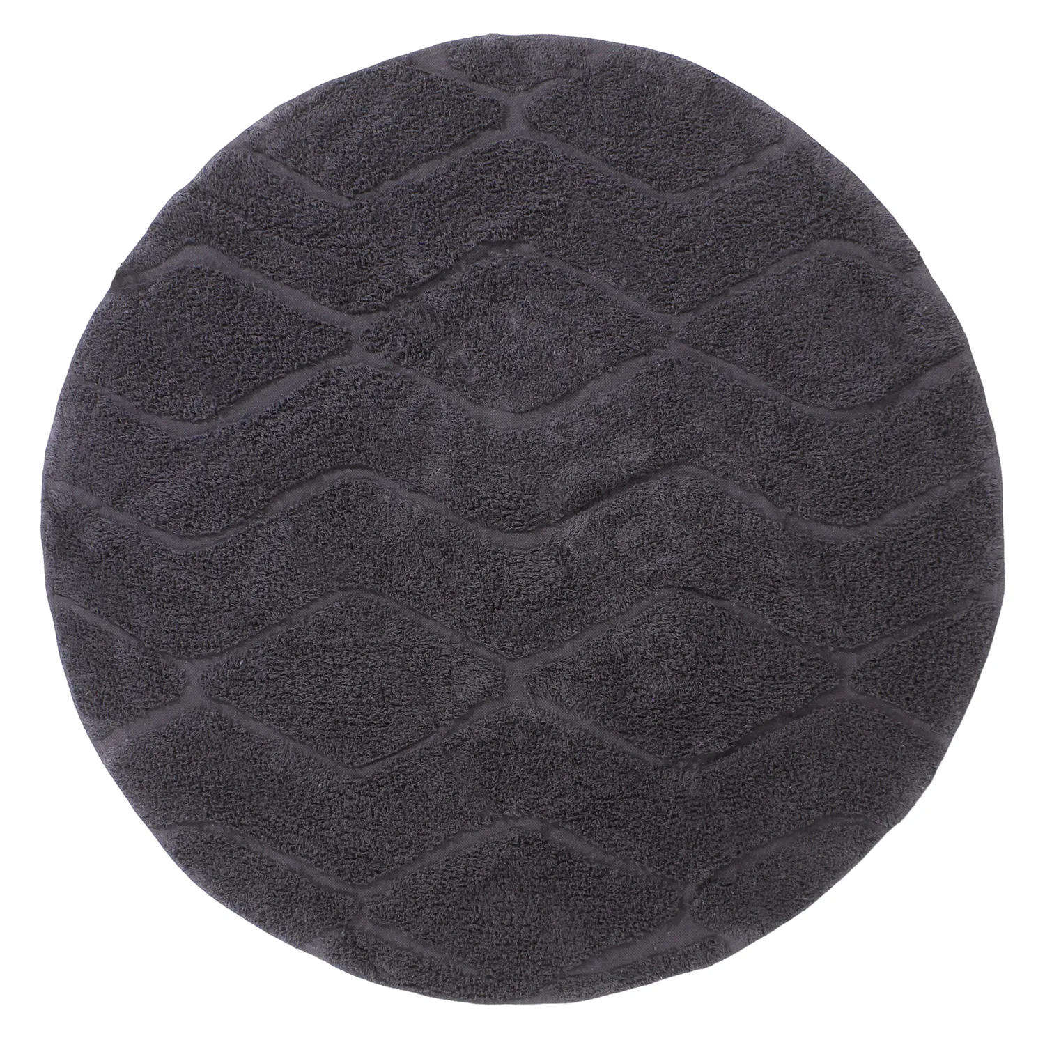 Kerek szőnyeg - Brynn Natural Cotton Shaggy (fekete)