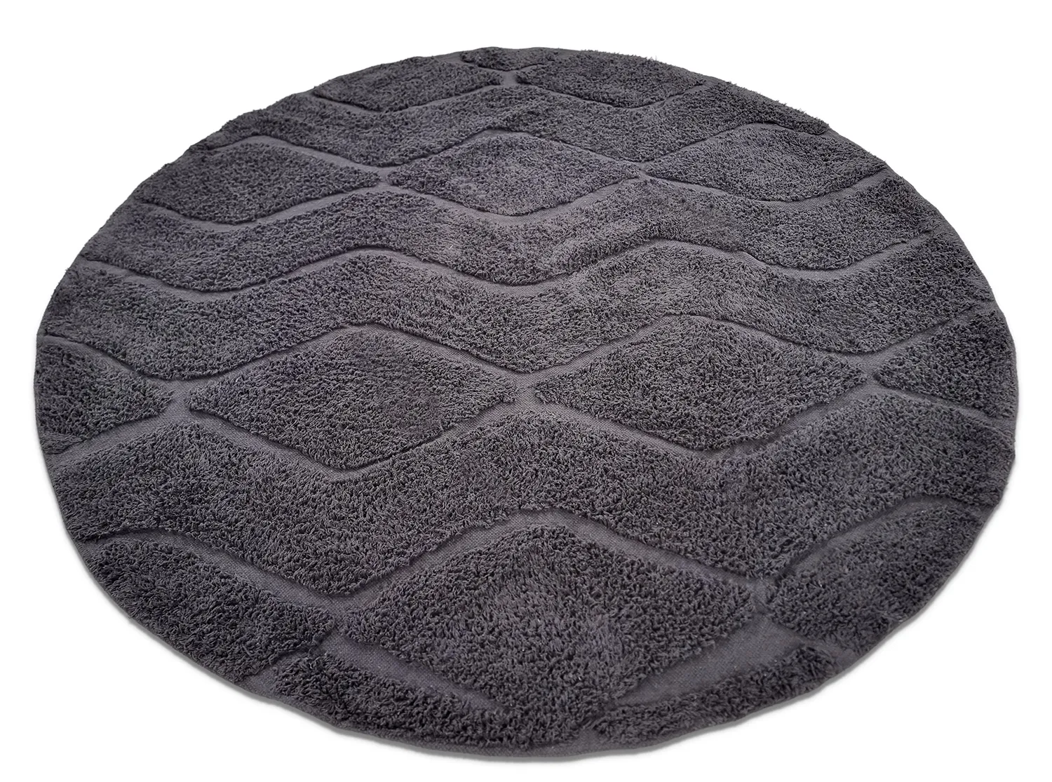 Kerek szőnyeg - Brynn Natural Cotton Shaggy (fekete)