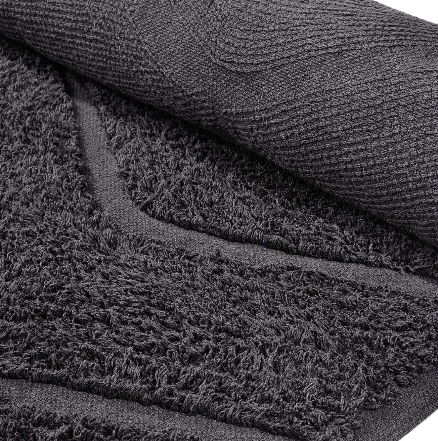 Kerek szőnyeg - Brynn Natural Cotton Shaggy (fekete)