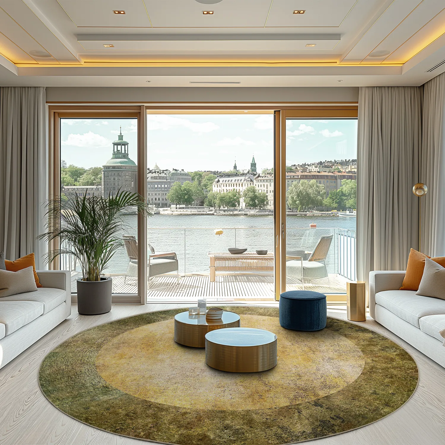 Kerek szőnyeg - Campana (bezs/sárga)