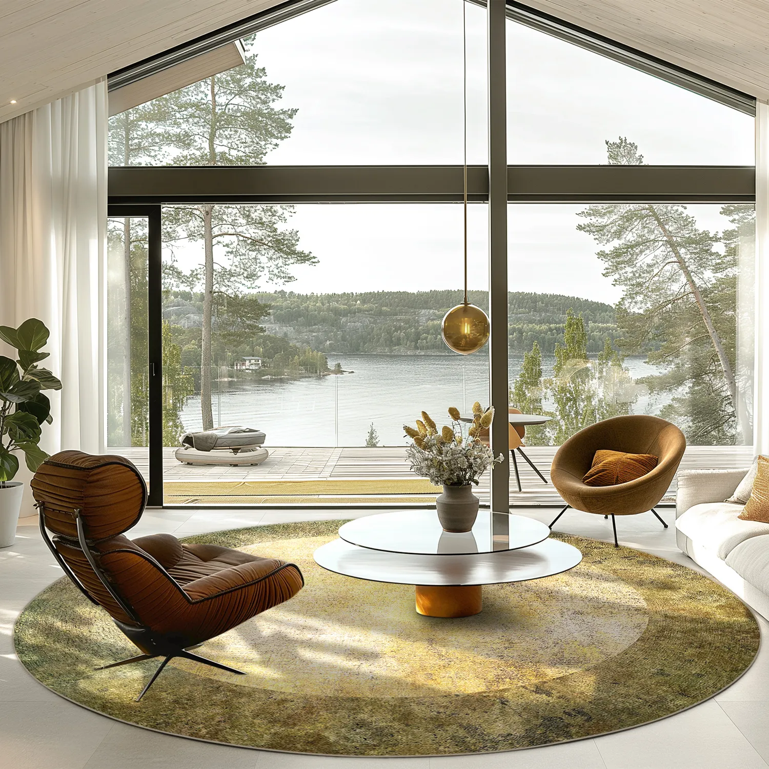 Kerek szőnyeg - Campana (bezs/sárga)