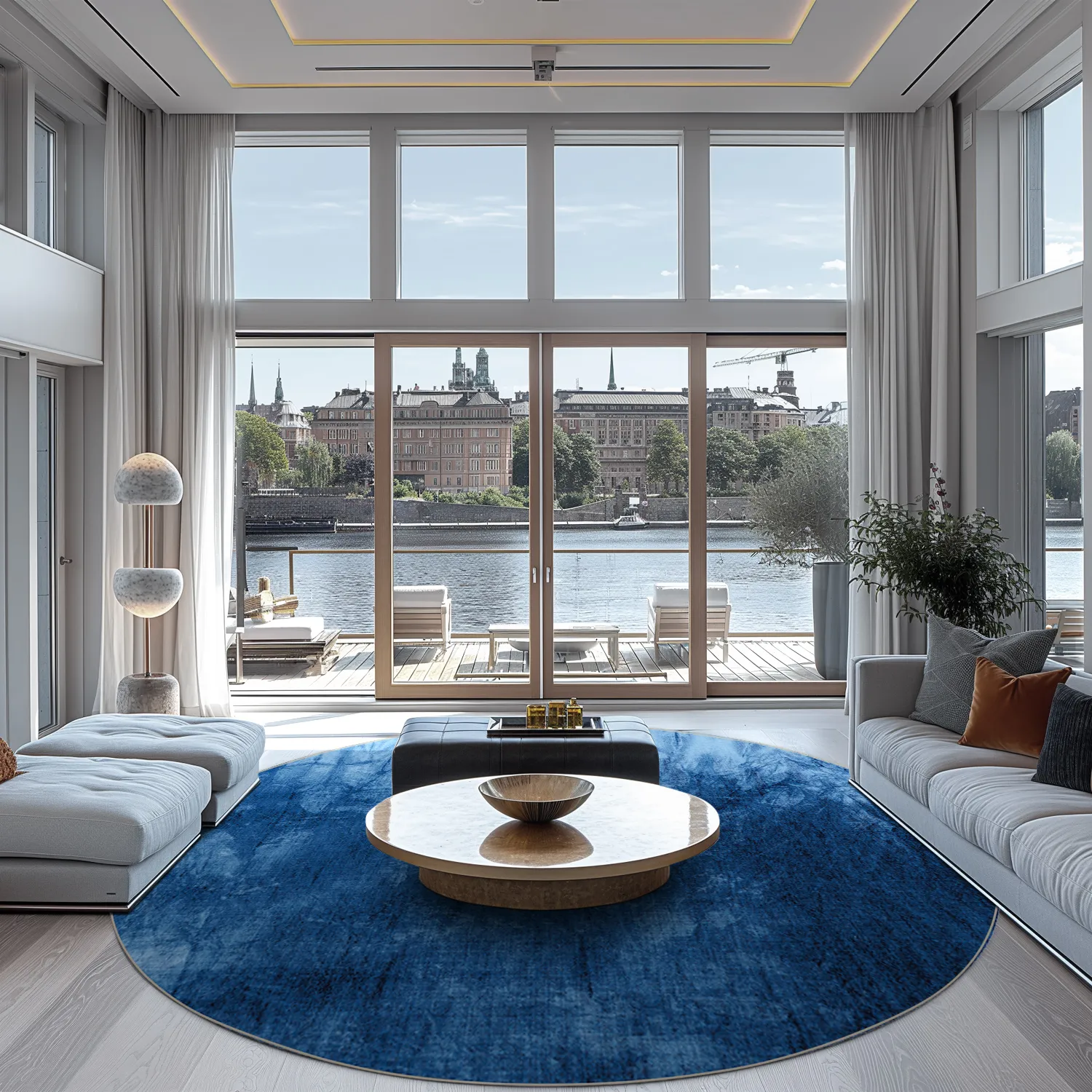 Kerek szőnyeg - Cargese (kék)