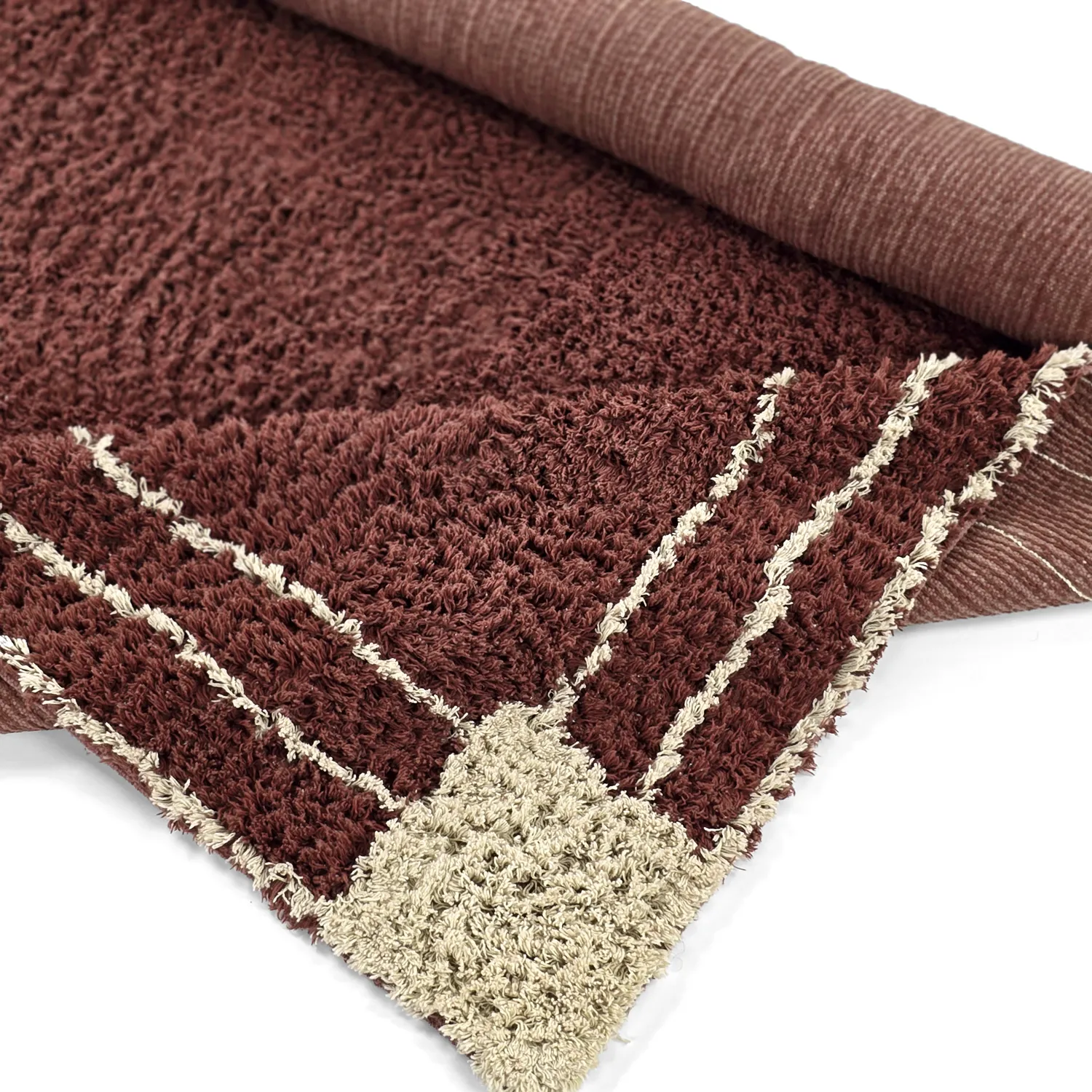 Shaggy szőnyeg - Cataya Natural Cotton Shaggy (barna/bézs)