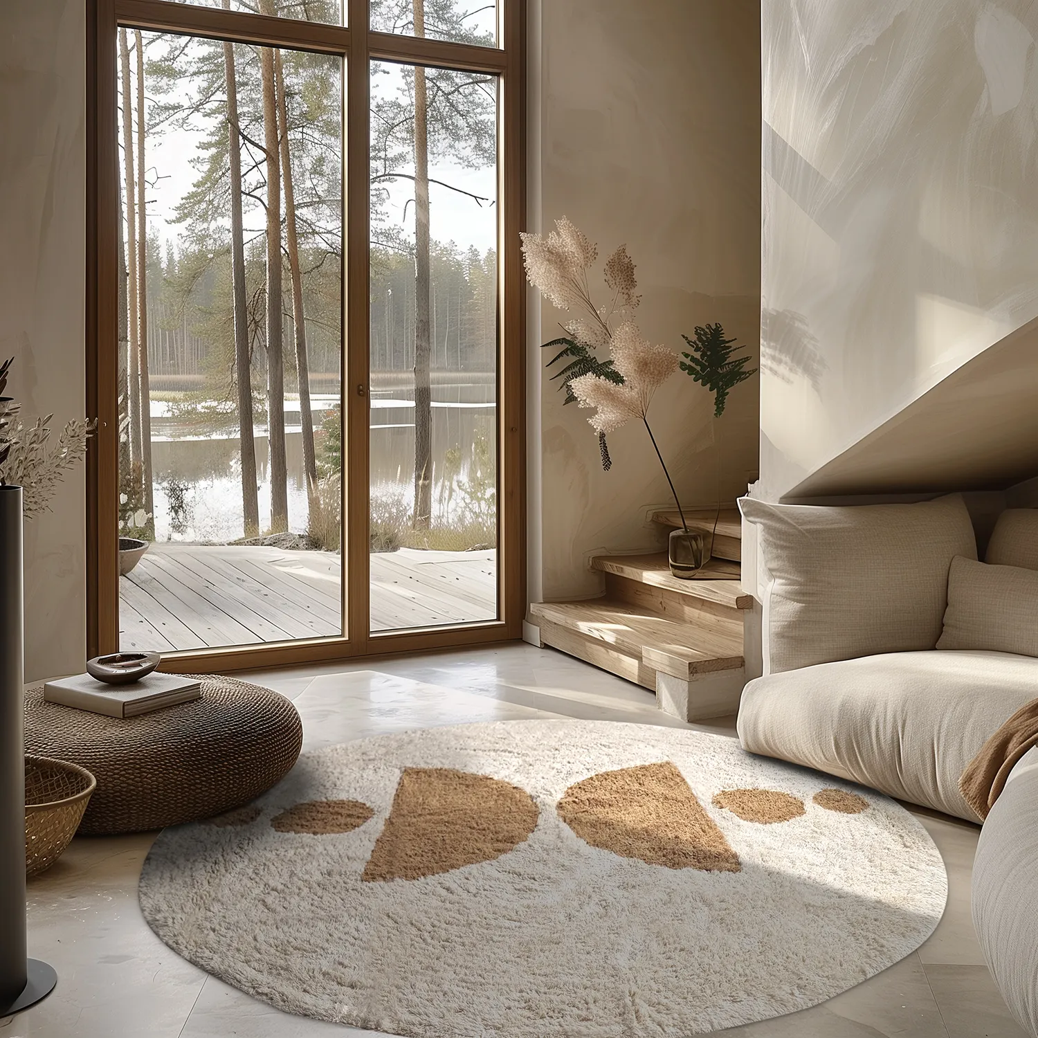 Kerek szőnyeg - Cervia Natural Cotton Shaggy (bézs)