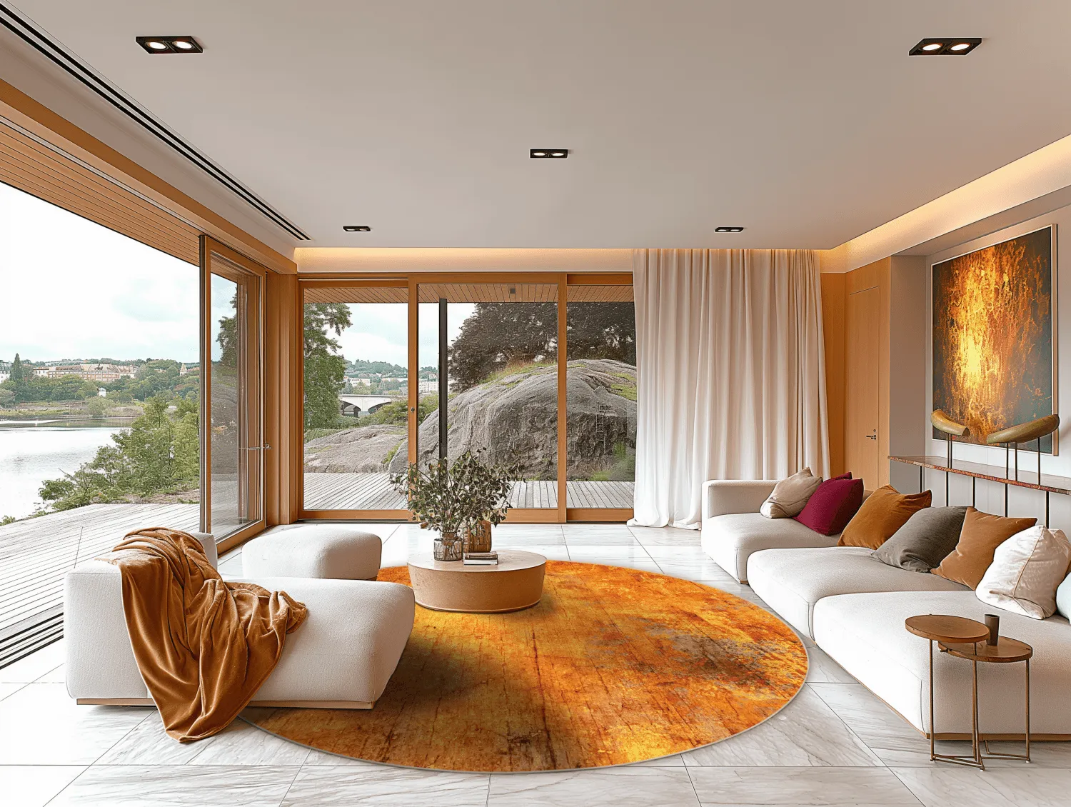 Kerek szőnyeg - Cesano (narancssárga)