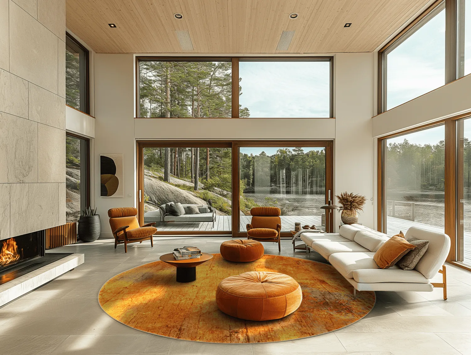 Kerek szőnyeg - Cesano (narancssárga)