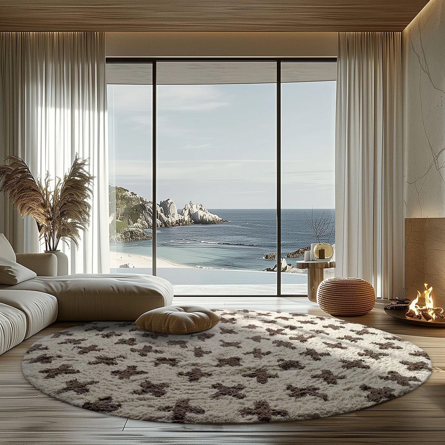 Kerek szőnyeg - Chesley Natural Cotton Shaggy (bézs)