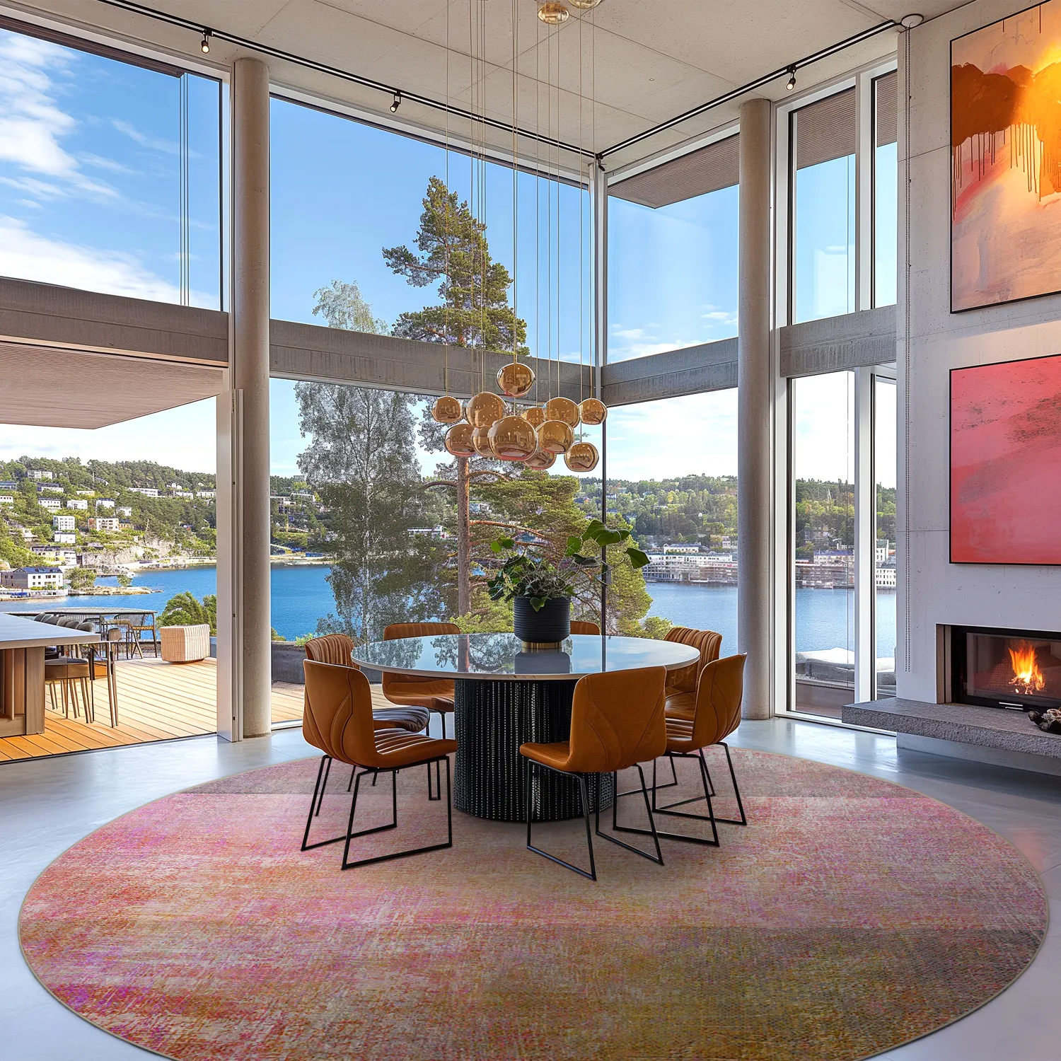 Kerek szőnyeg - Cicoria (rózsaszín/lila)