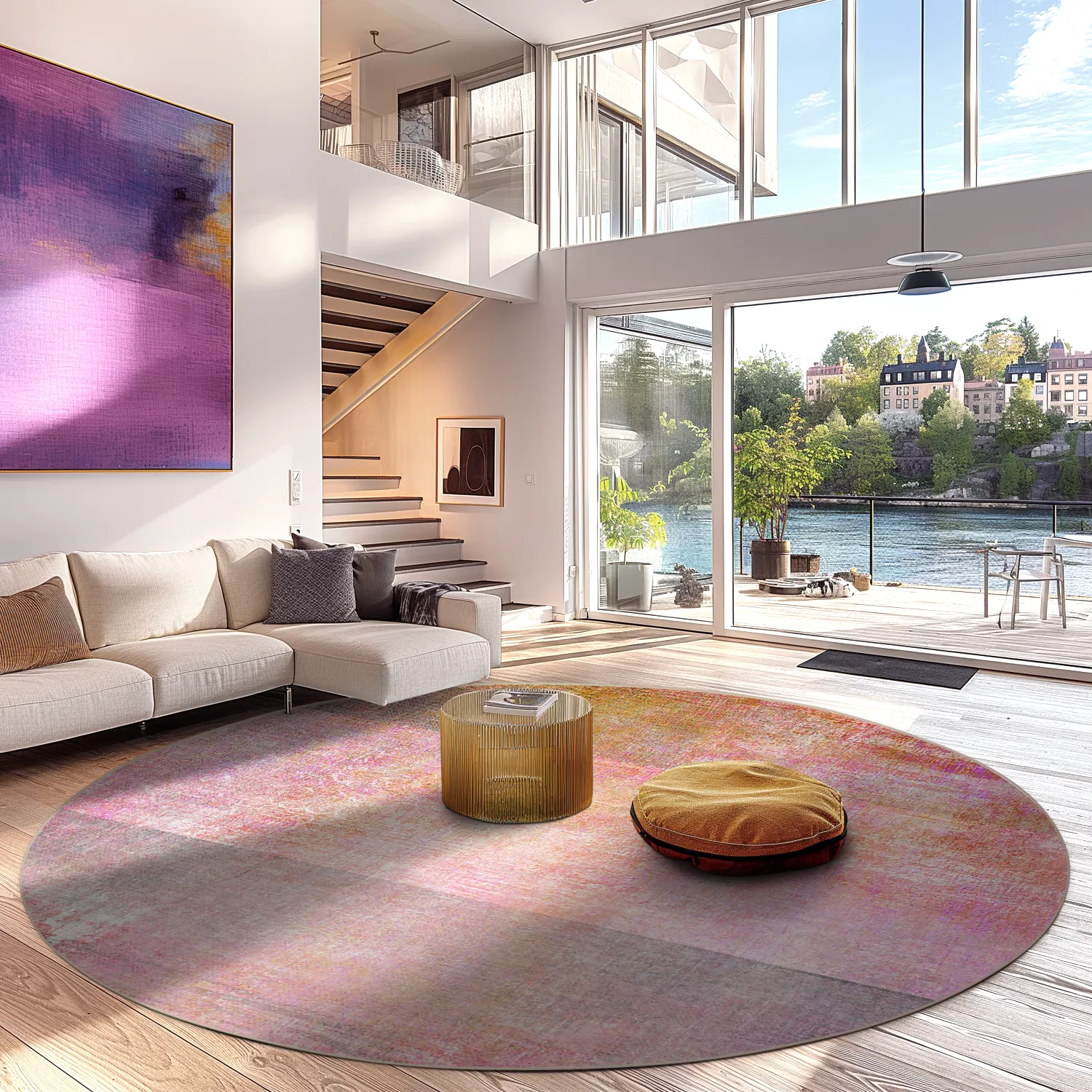 Kerek szőnyeg - Cicoria (rózsaszín/lila)