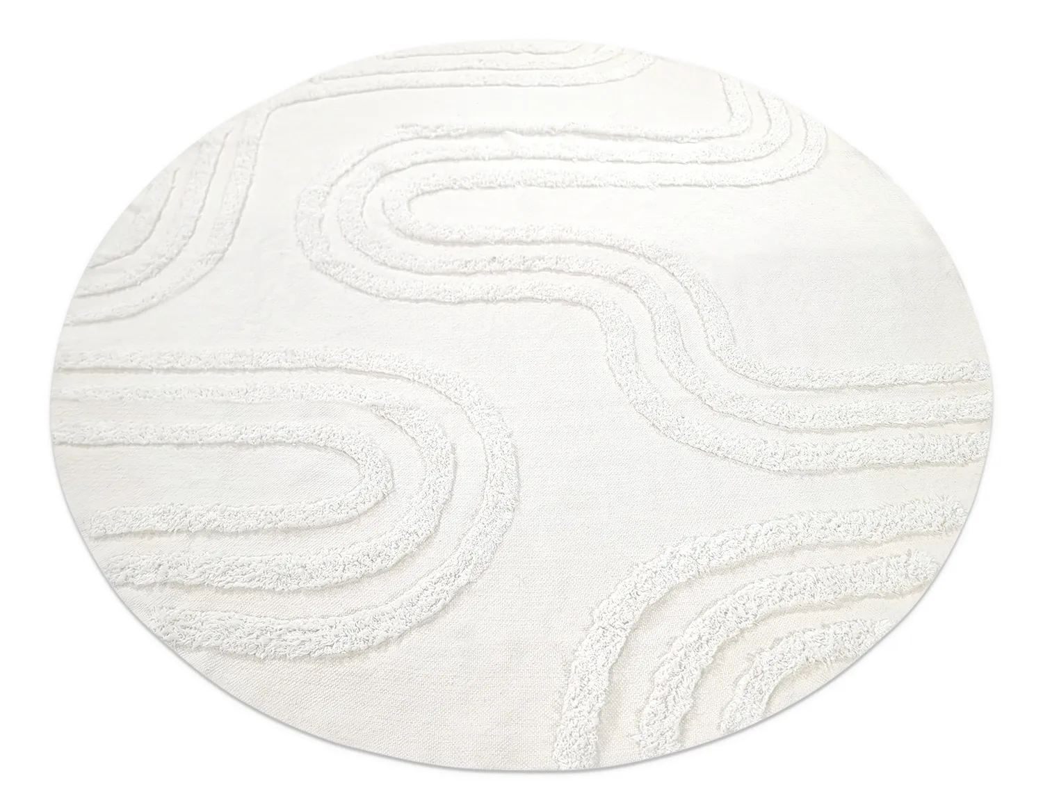 Kerek szőnyeg - Como Natural Cotton Shaggy (offwhite)