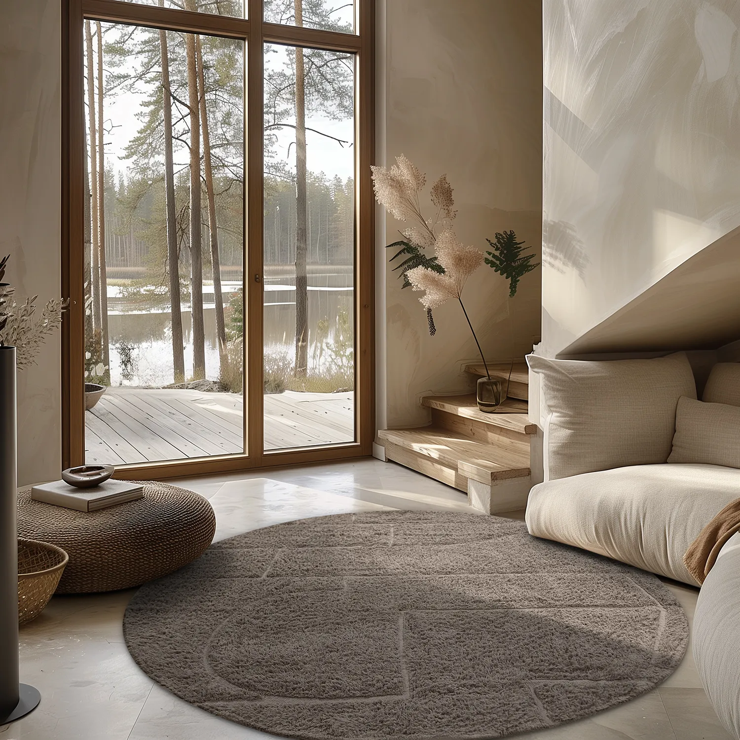 Kerek szőnyeg - Cremona Natural Cotton Shaggy (tópszín)