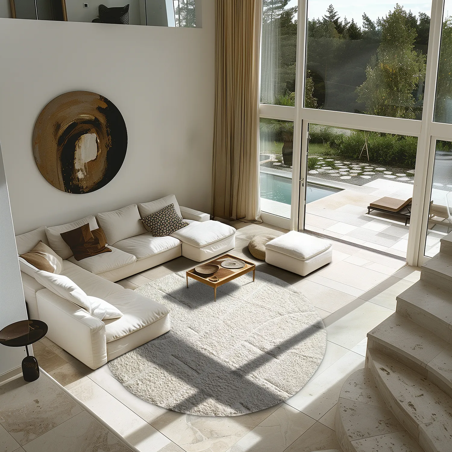 Kerek szőnyeg - Cremona Natural Cotton Shaggy (offwhite)