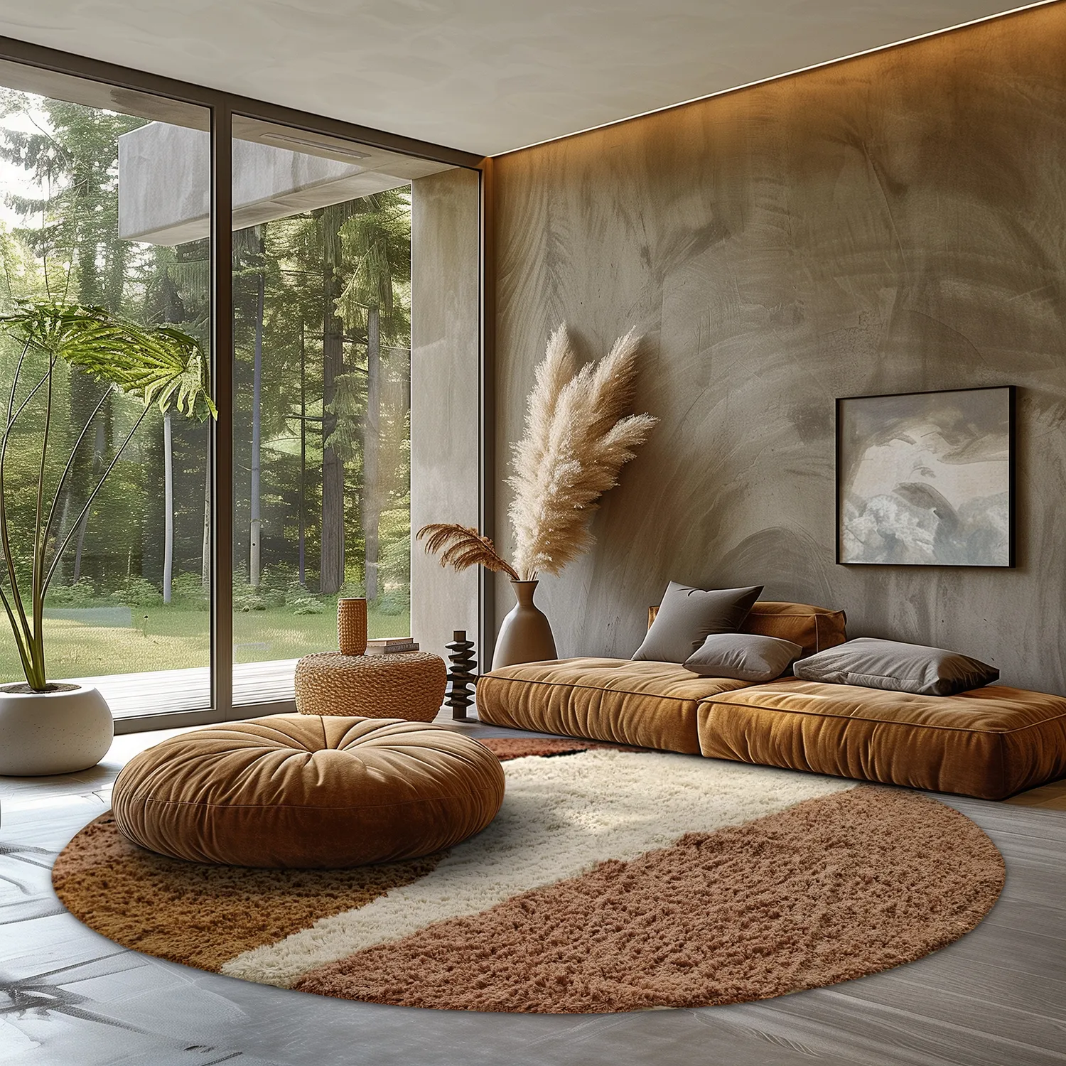 Kerek szőnyeg - Donostia Natural Cotton Shaggy (többszínű)