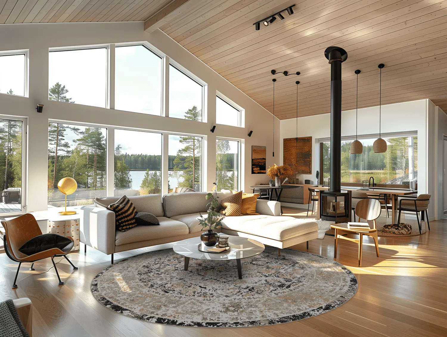 Kerek szőnyeg - Douz (fekete/többszínű)