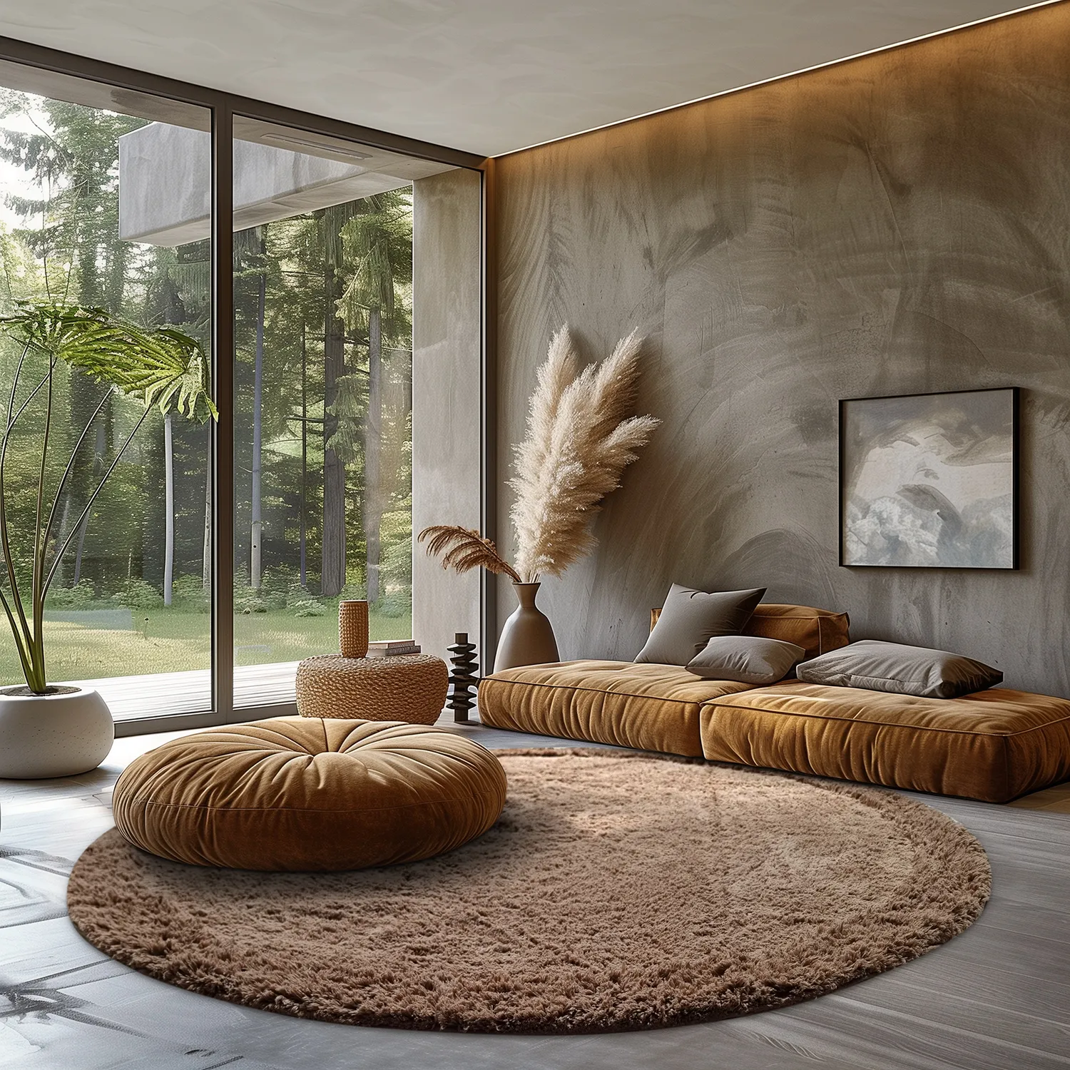 Kerek szőnyeg - Ebba Natural Cotton Shaggy (barna)