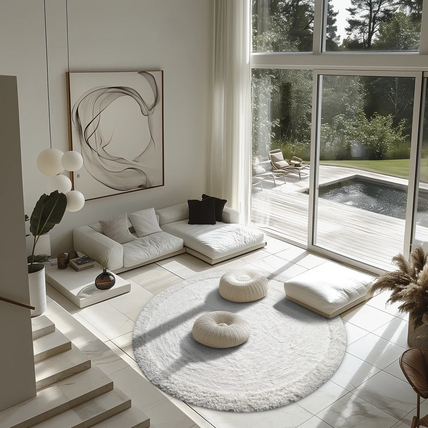Kerek szőnyeg - Ebba Natural Cotton Shaggy (offwhite)