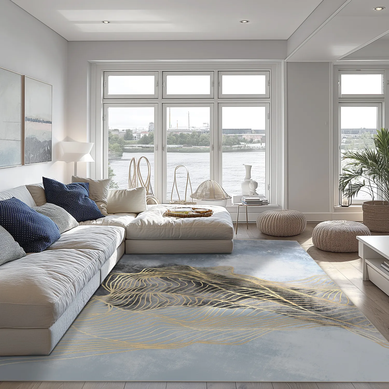 Wilton szőnyeg - Ekual (kék/szürke/arany)