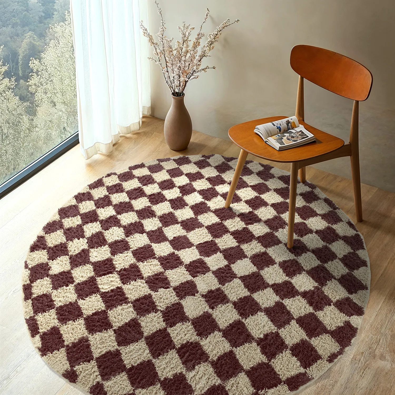 Kerek szőnyeg - Elsey Natural Cotton Shaggy (bézs/barna)