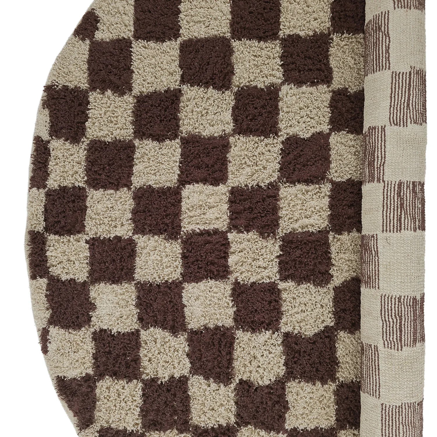 Kerek szőnyeg - Elsey Natural Cotton Shaggy (bézs/barna)