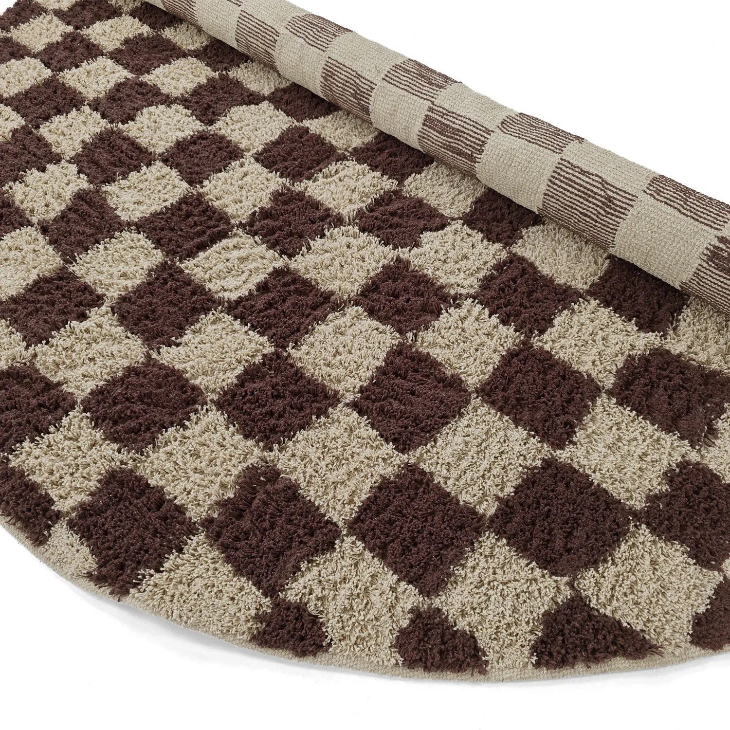 Kerek szőnyeg - Elsey Natural Cotton Shaggy (bézs/barna)