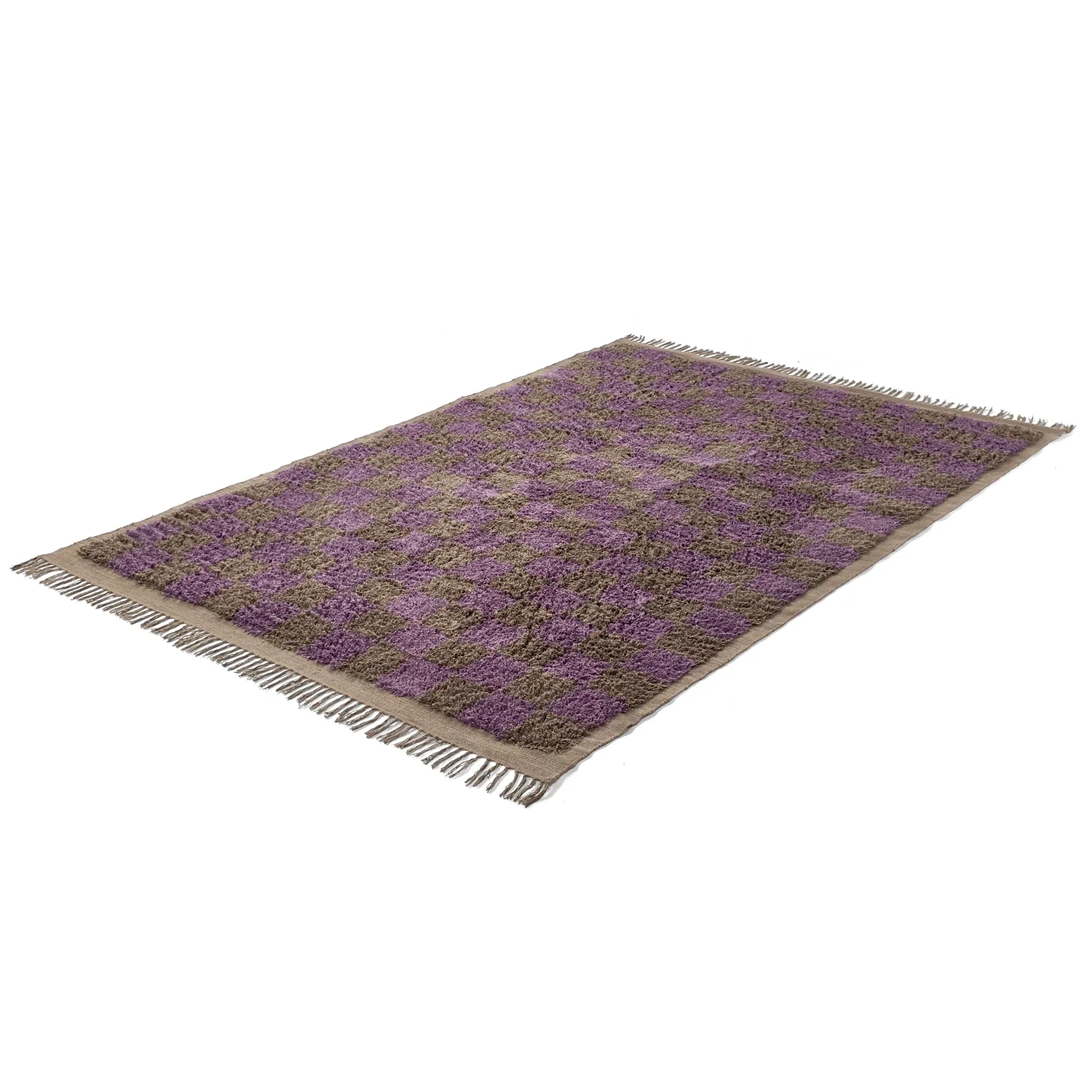 Shaggy szőnyeg - Elsey Natural Cotton Shaggy (barna/lila)