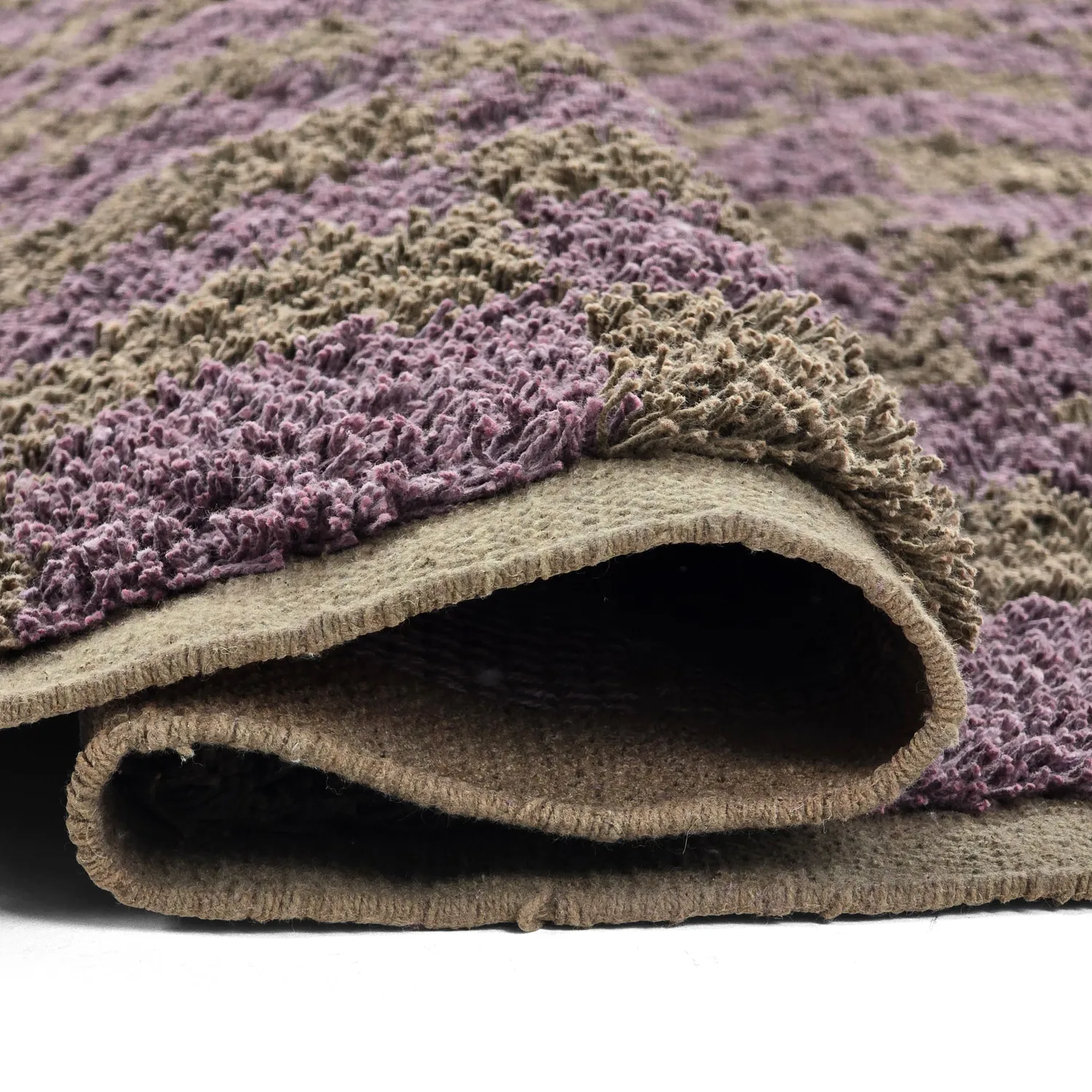 Shaggy szőnyeg - Elsey Natural Cotton Shaggy (barna/lila)