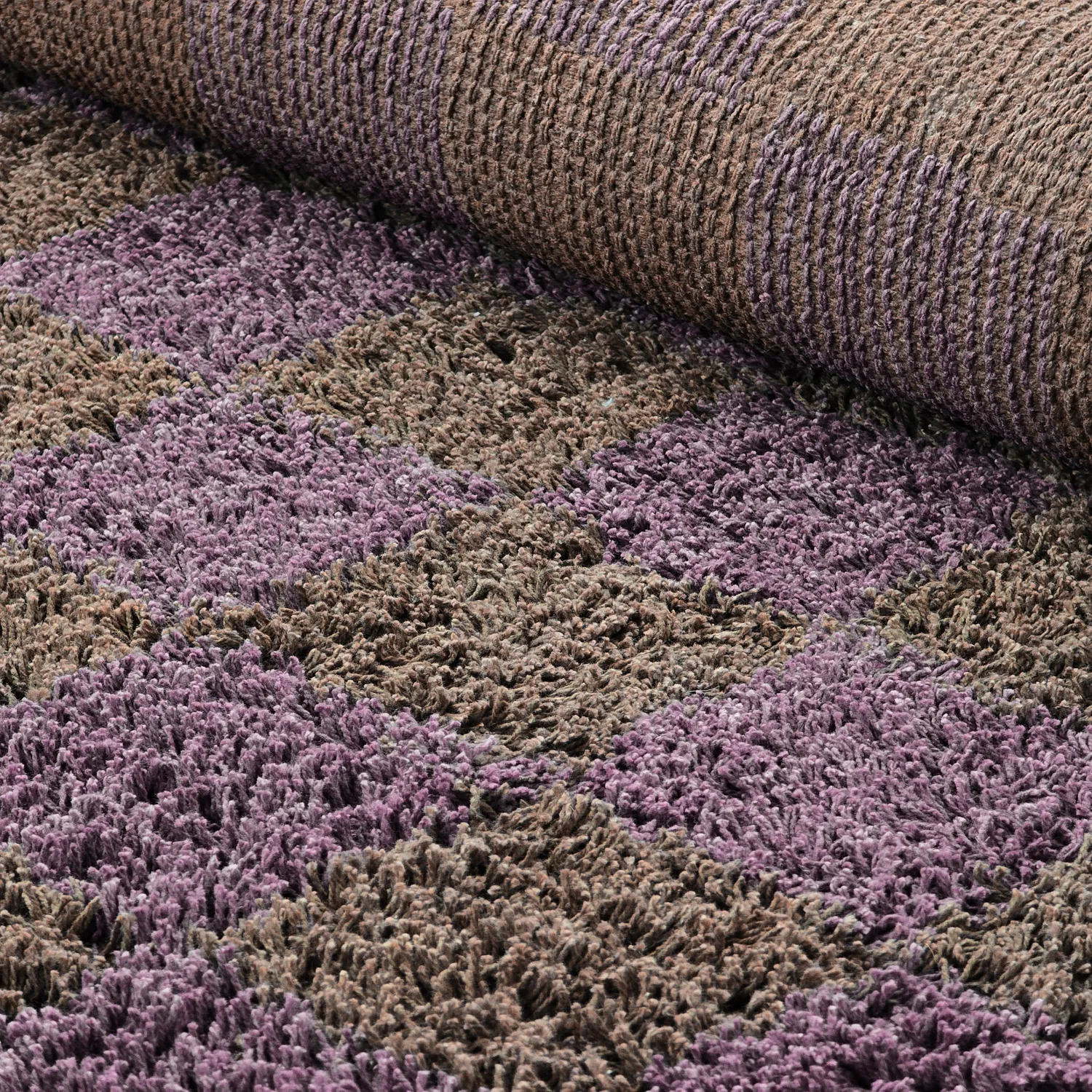 Shaggy szőnyeg - Elsey Natural Cotton Shaggy (barna/lila)