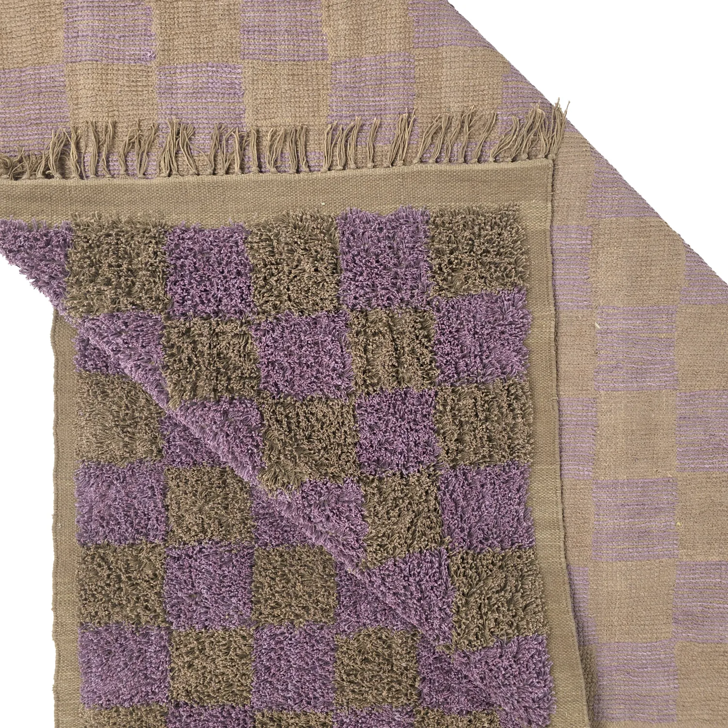 Shaggy szőnyeg - Elsey Natural Cotton Shaggy (barna/lila)