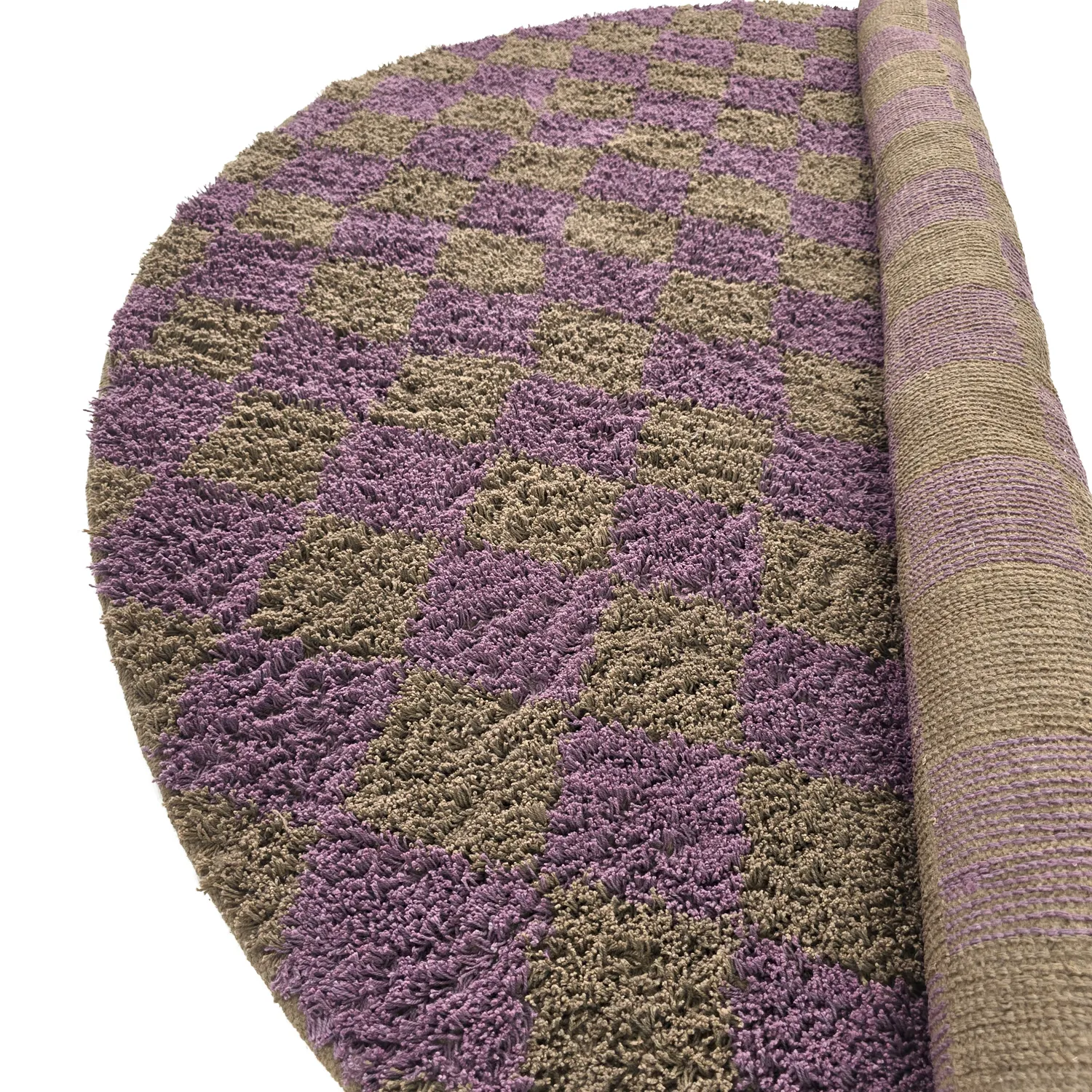 Kerek szőnyeg - Elsey Natural Cotton Shaggy (barna/lila)
