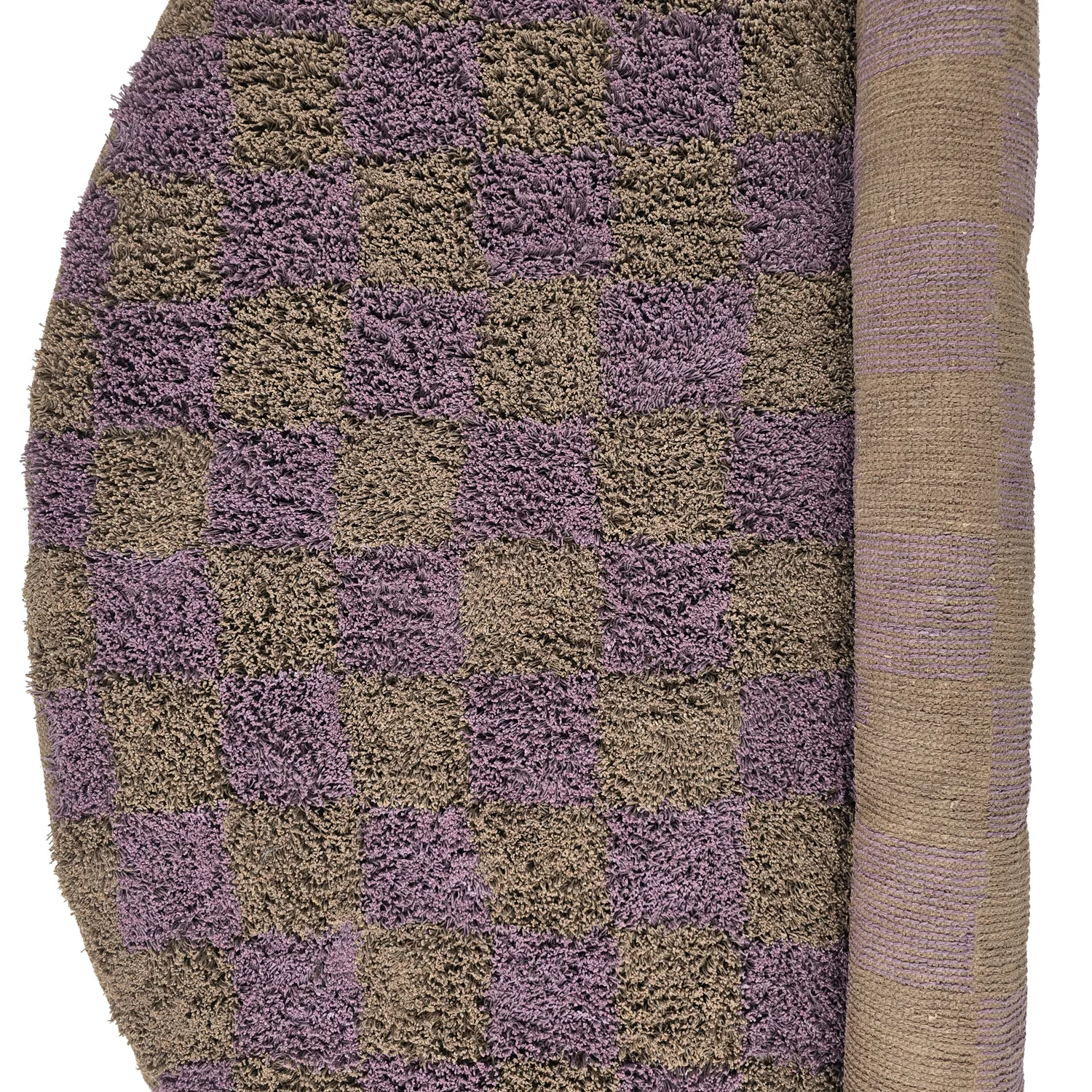 Kerek szőnyeg - Elsey Natural Cotton Shaggy (barna/lila)